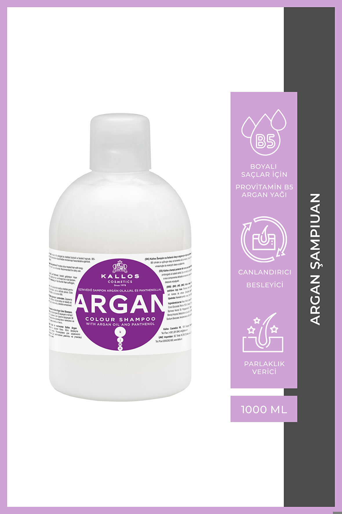 Kallos Argan Şampuan 1000 ML