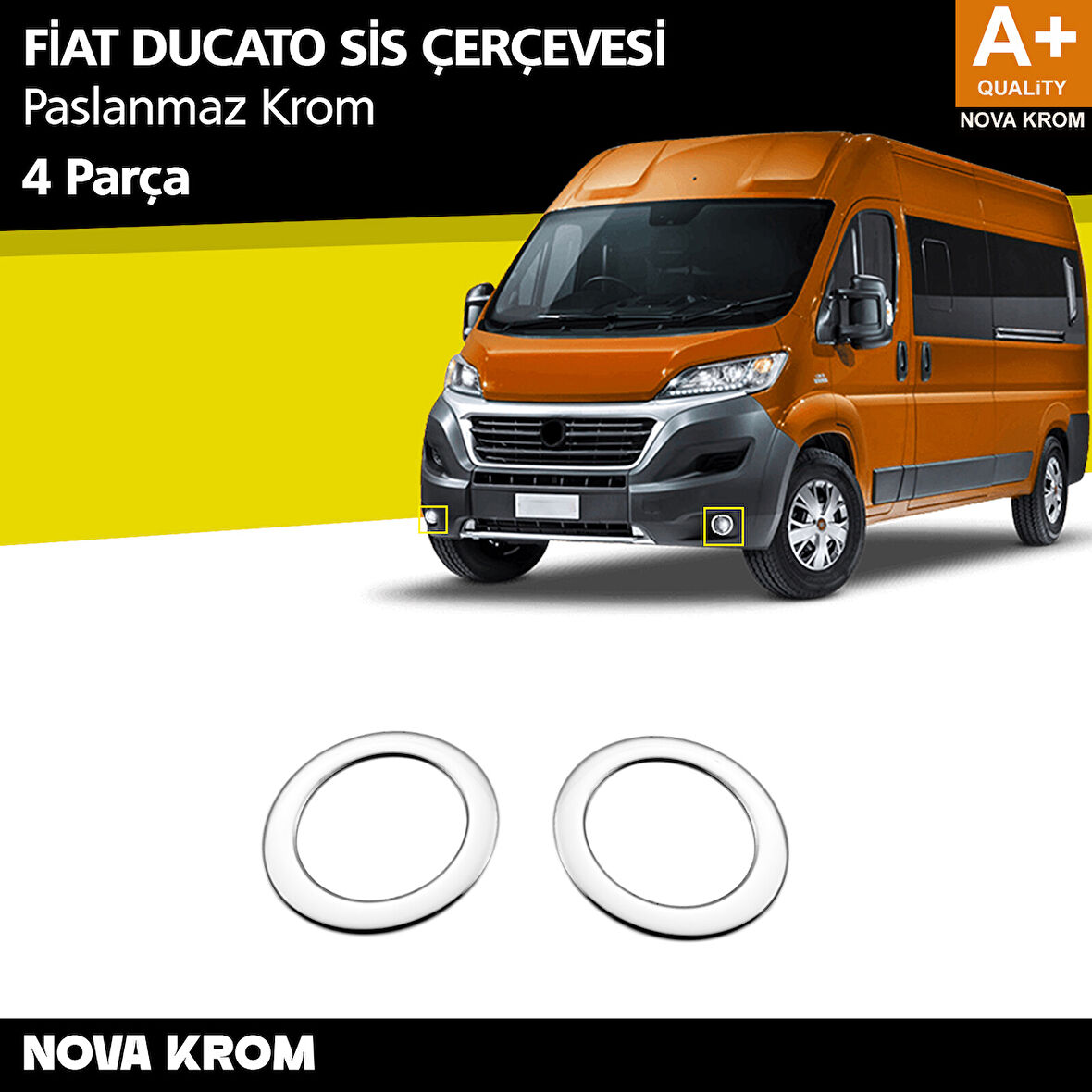Fiat Ducato Krom Sis Farı Çerçevesi 2 Prç 2014 Üzeri