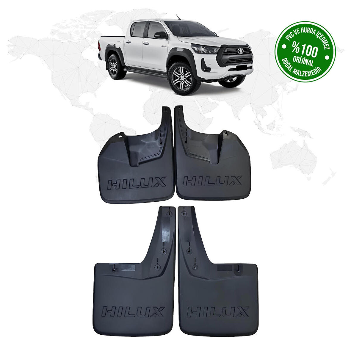Toyota Hilux 2015 Model Ve Sonrası 4'lü Paçalık (ÇAMURLUK - TOZLUK)