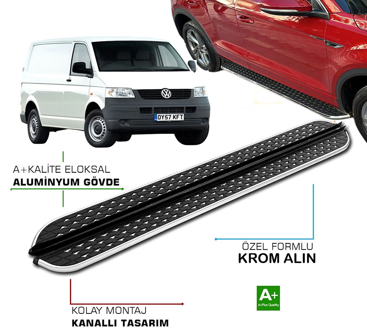 T5 CARAVELLE UZUN ŞASE ARACA ÖZEL YAN BASAMAK 2009 2010 2011 2012 2013 2014 2015