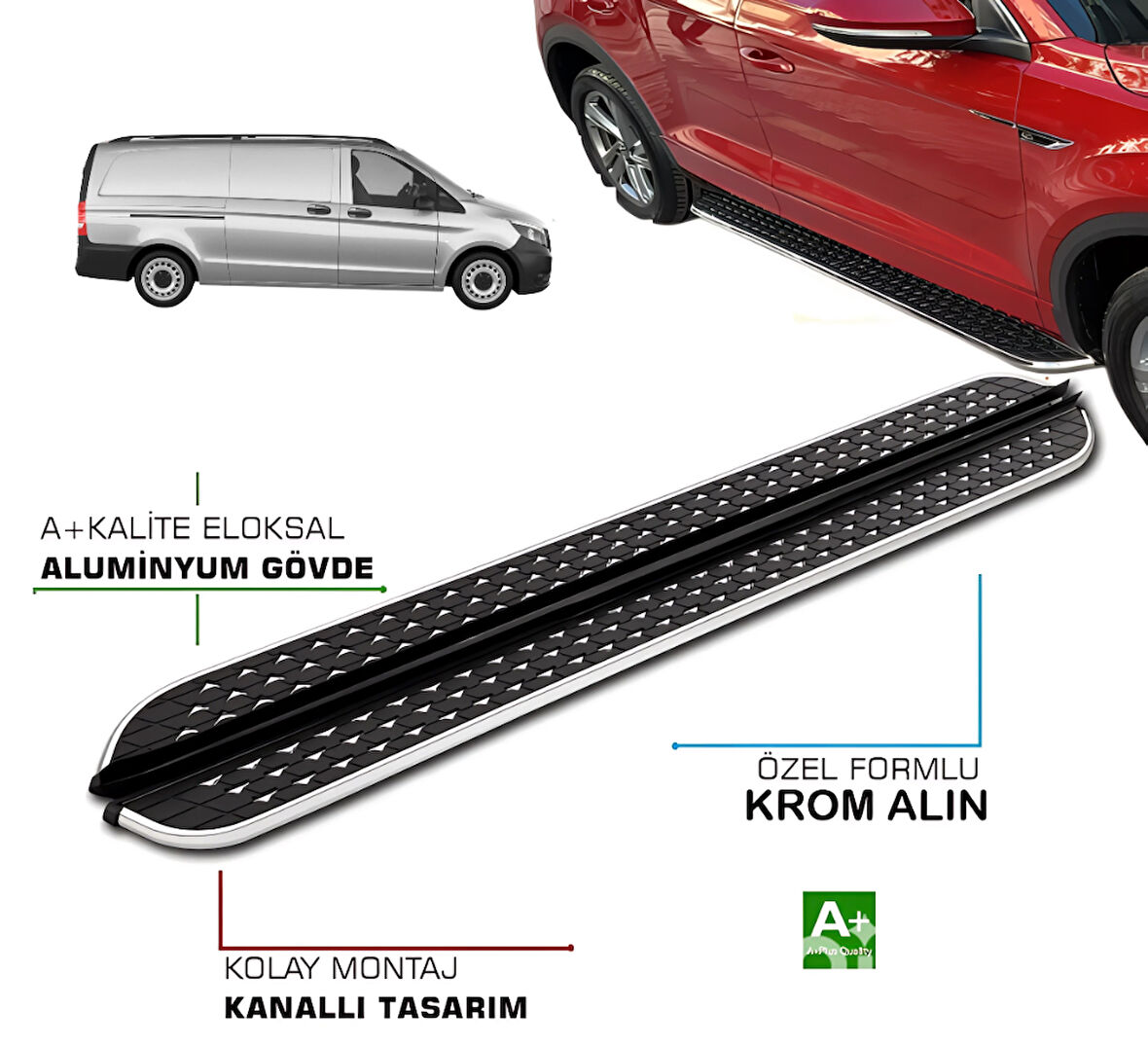 MERCEDES VİTO W447 PANEL VAN UZUN ŞASE ARACA ÖZEL PRV1 YAN BASAMAK 2016 2017 2018 2019 2020 2021 2022 2023 2024