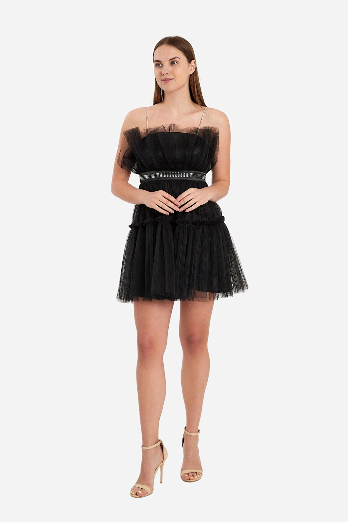 Mini Taş Detaylı Elbise