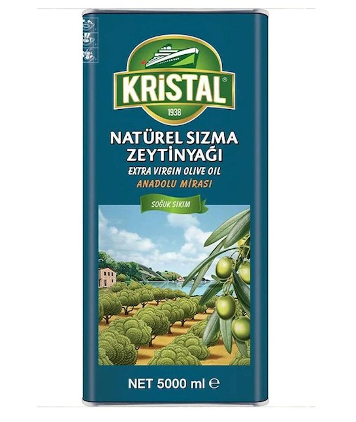 Kristal Anadolu Mirası Natürel Sızma Zeytinyağı Teneke 5 L