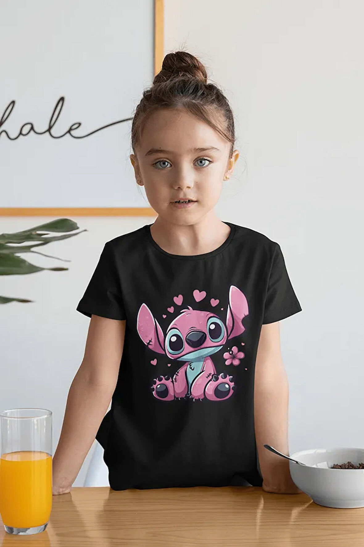 Darwin Baskılı Unisex Stitch Çizgi Film Çocuk Tişört (1-12 YAŞ)