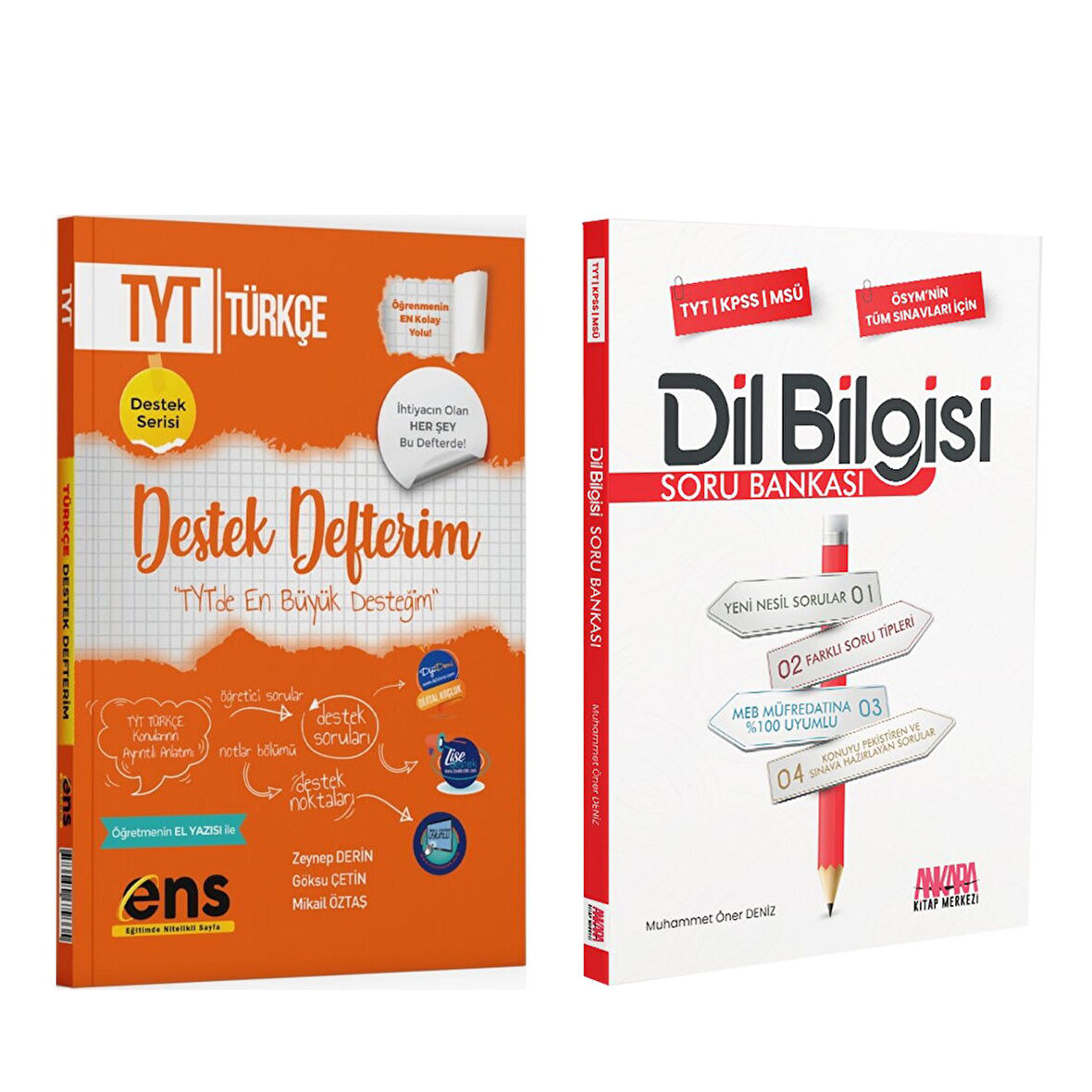 ENS Yayıncılık TYT Türkçe Destek Defterim ve AKM Dil Bilgisi Soru Bankası Seti 2 Kitap