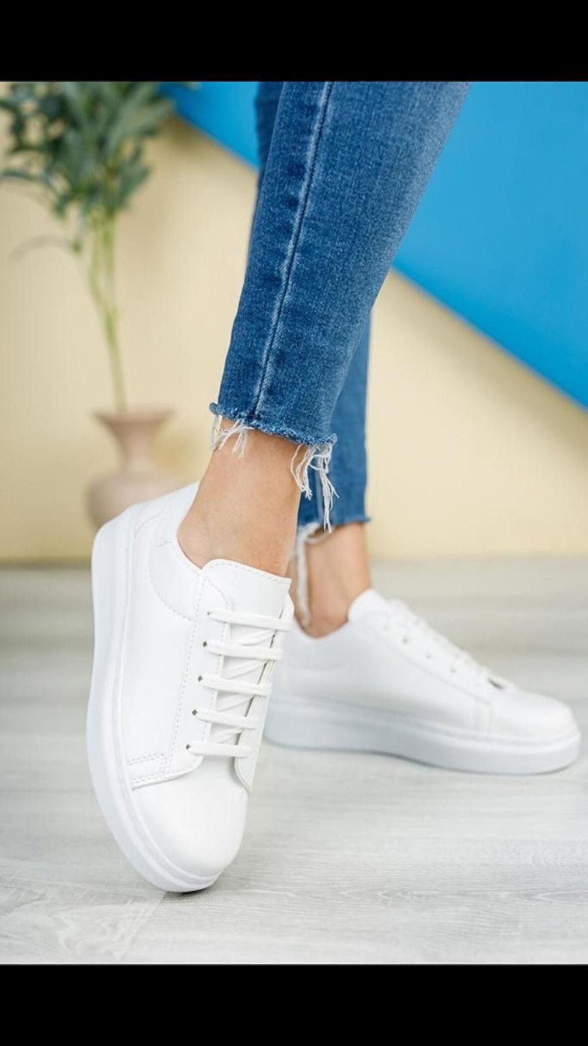 Modatalika Kadın Bağcıklı Termo Taban Sneaker Deri Spor Ayakkabı