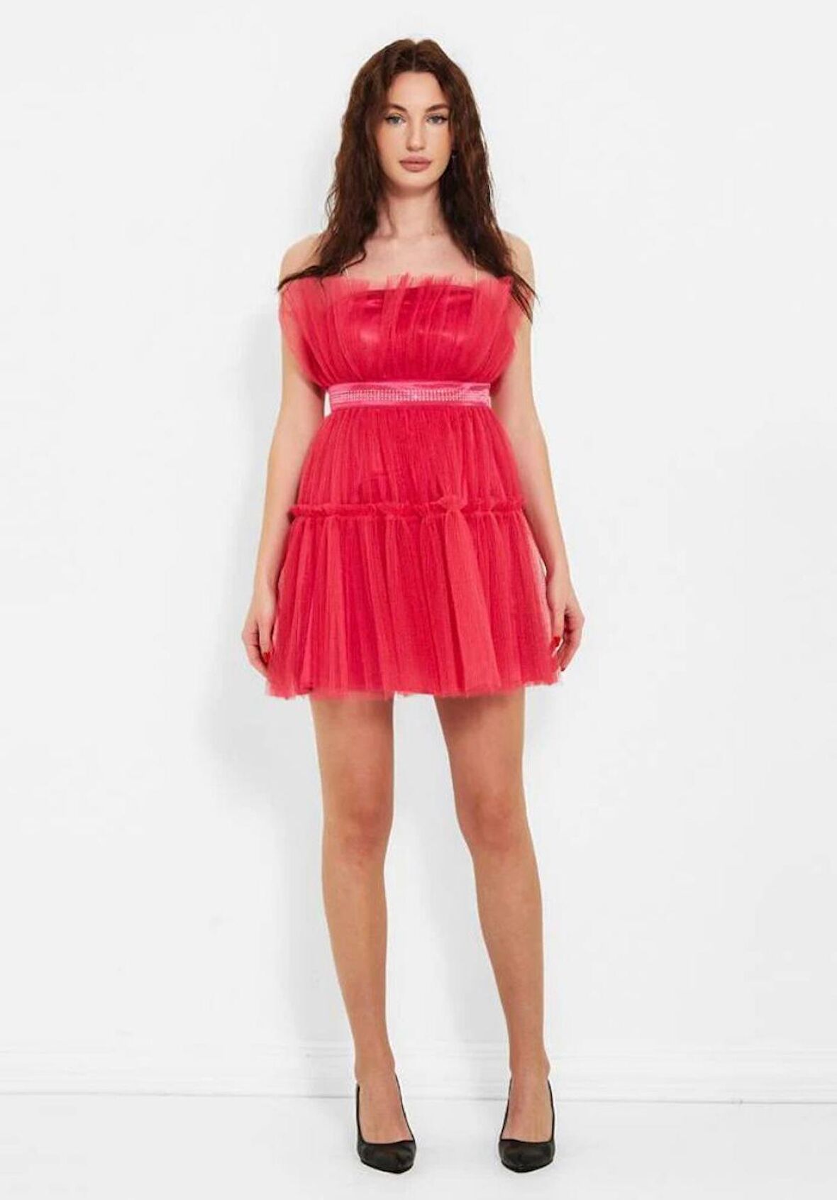 MODATALİKA Kadın Tüllü Kabarık Mini Parti Elbisesi