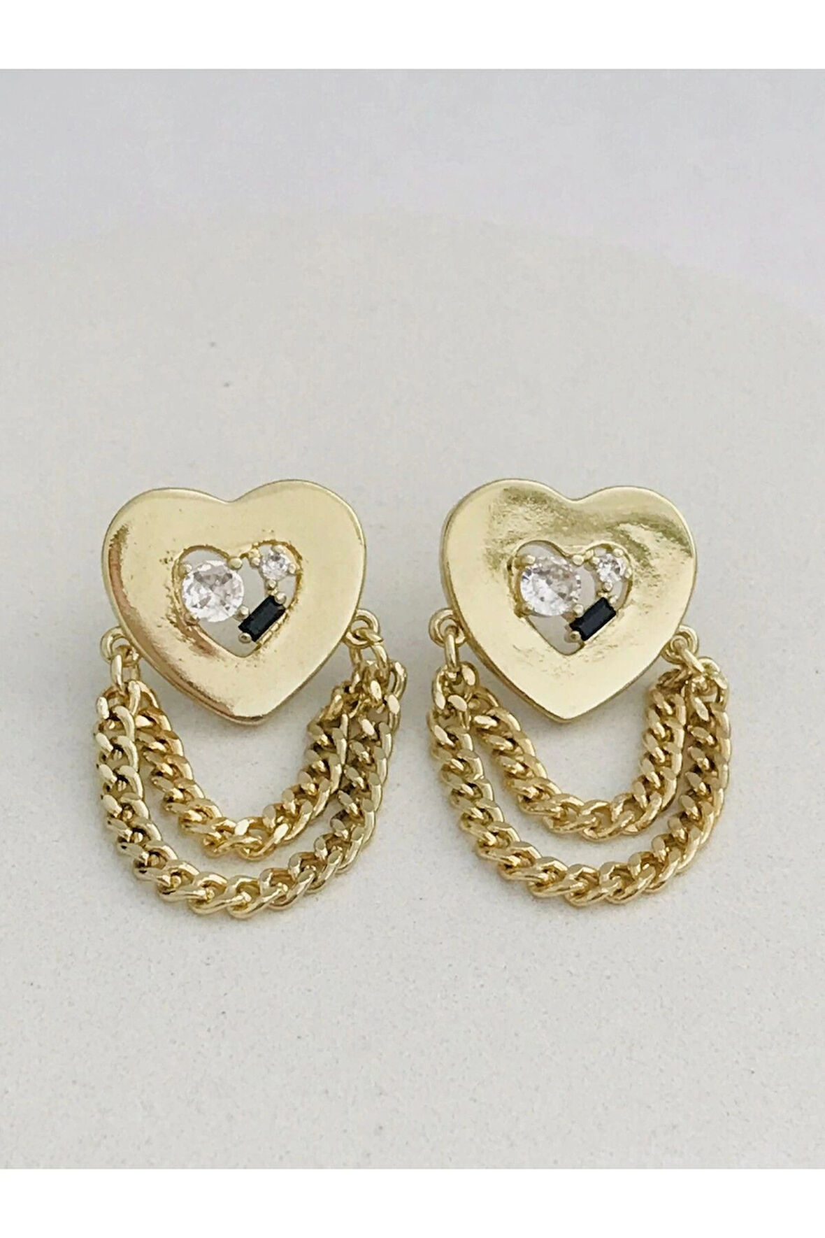 Çelik Zincir Kalp Küpe