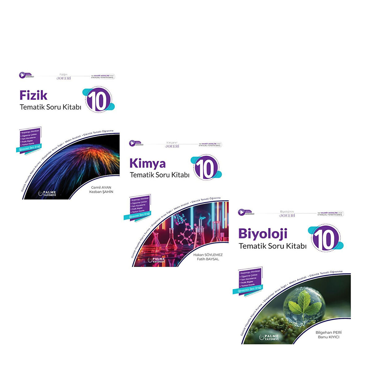 Palme Yayınları 10. Sınıf Fizik Kimya ve Biyoloji Tematik Soru Bankası Seti 3 Kitap