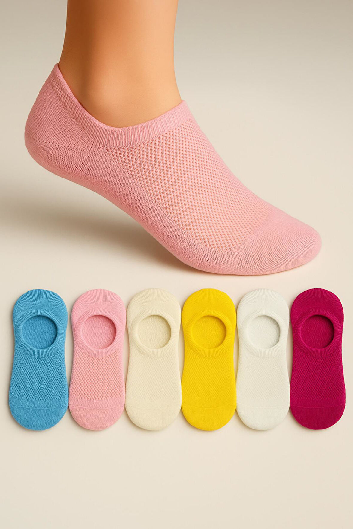 6 Çift Burun Dikişsiz Çocuk Sneakers Görünmez Çorap