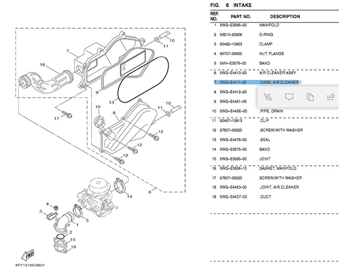-Yamaha Xc 125 Hava Filtre Kapağı