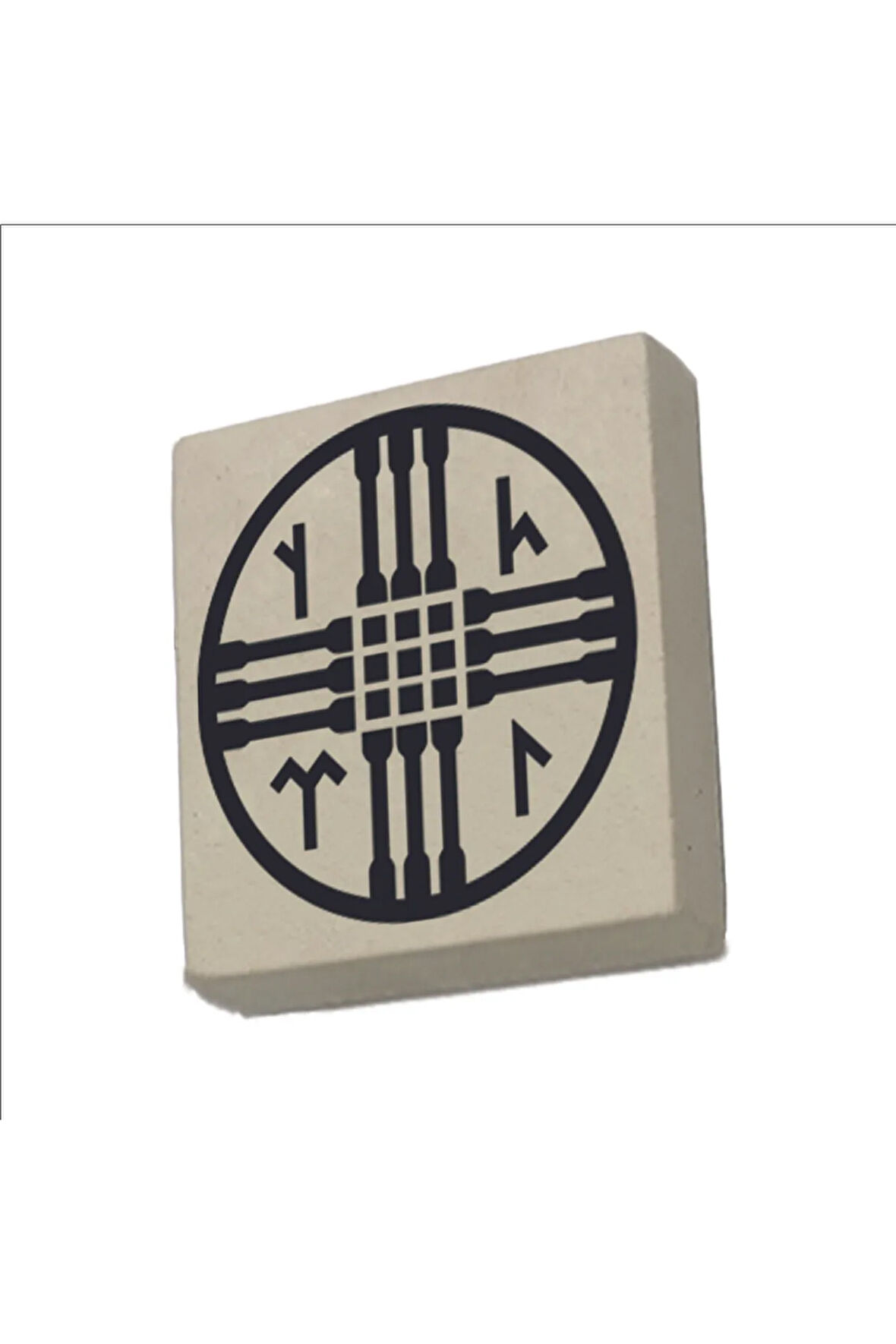Tengricilik Sembolü Baskılı Taş Magnet 5X5