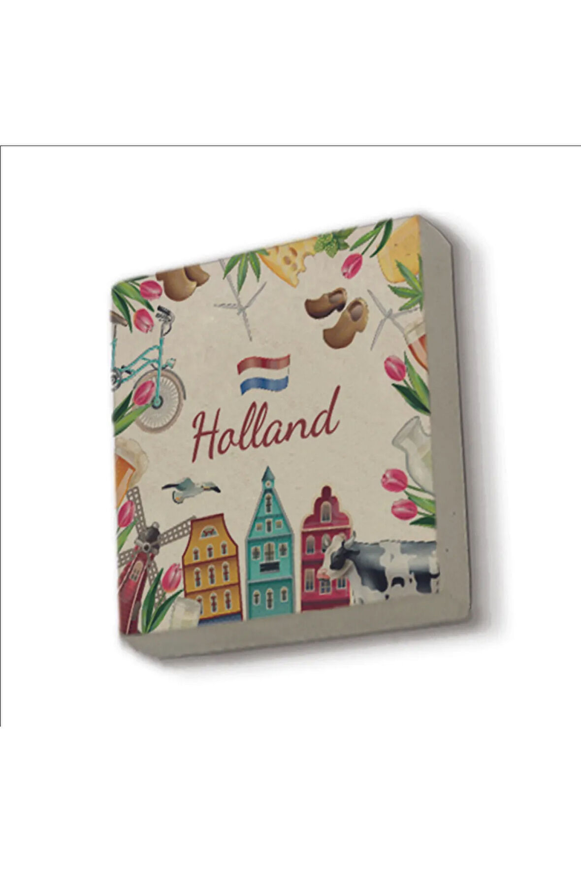 Hollanda Sembolleri Baskılı Taş Magnet 5X5