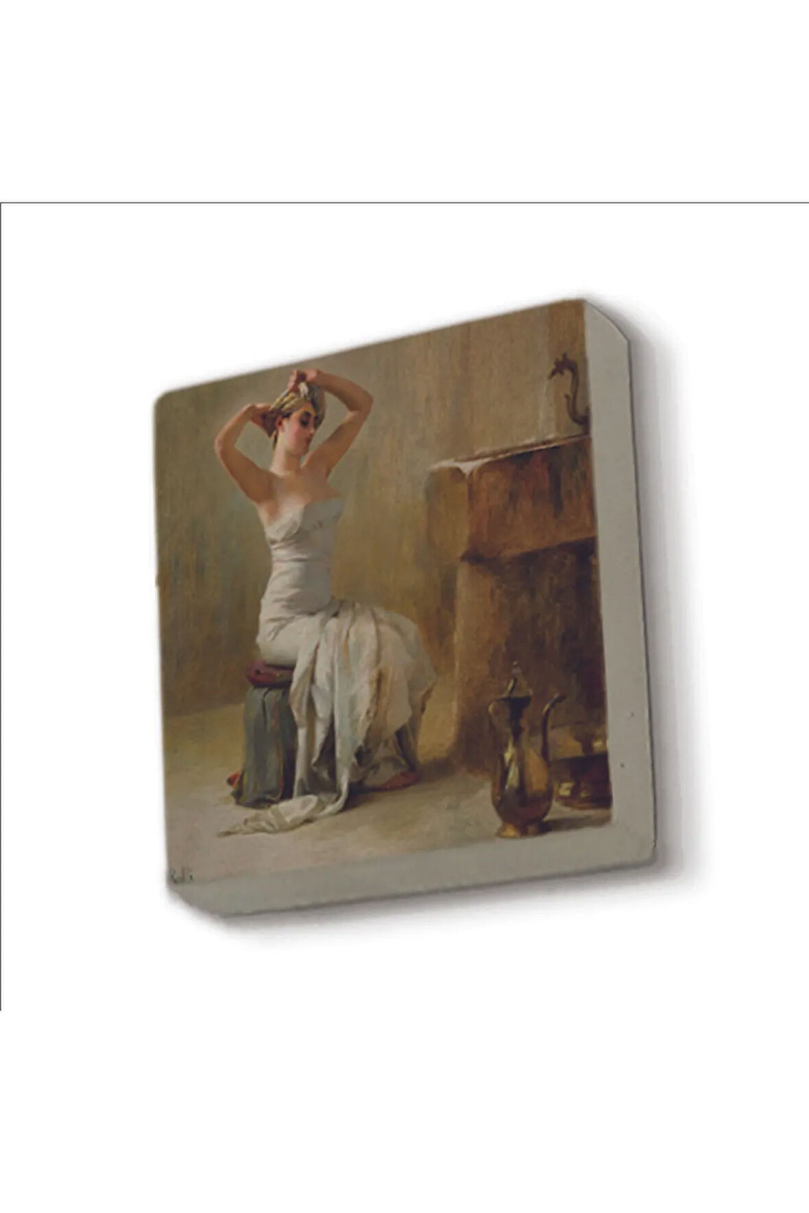 Banyo Sonrası (Theodore Jacques Ralli, 1901) Baskılı Taş Magnet 5X5