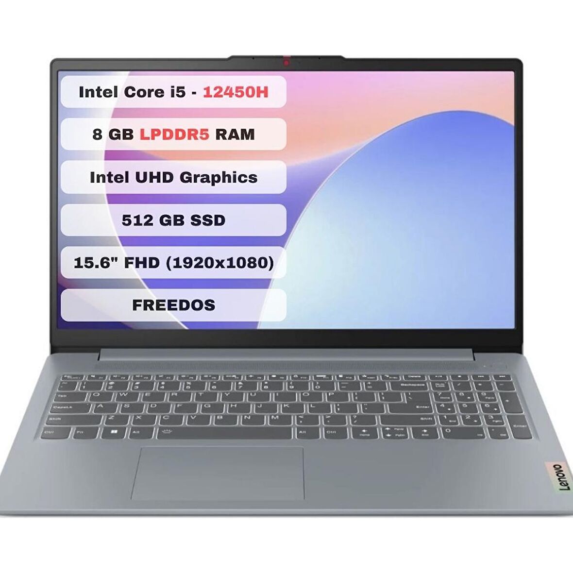 Lenovo IdeaPad Slim 3 83ER000WTR i5-12450H 8GB 512SSD 15.6" FullHD FreeDOS Taşınabilir Bilgisayar