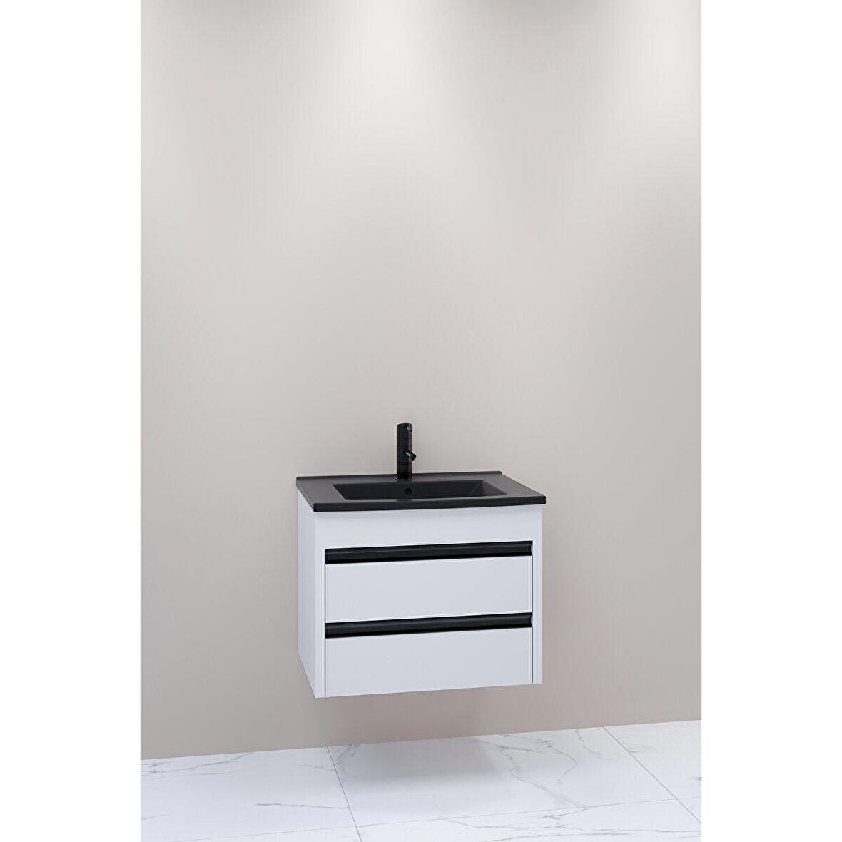 Levante 65 Cm Siyah Lavabolu Alt Modül