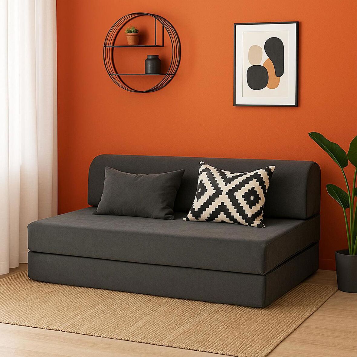 Homedius Magic Yataklı Katlanır Çift Kişilik Koltuk Antrasit