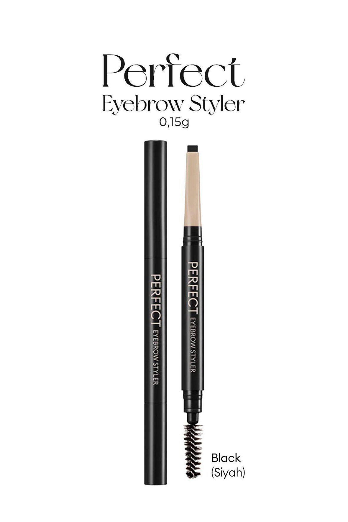 Uzun Süre Kalıcı Asansörlü Kaş Kalemi  Perfect Eyebrow Styler (Black)