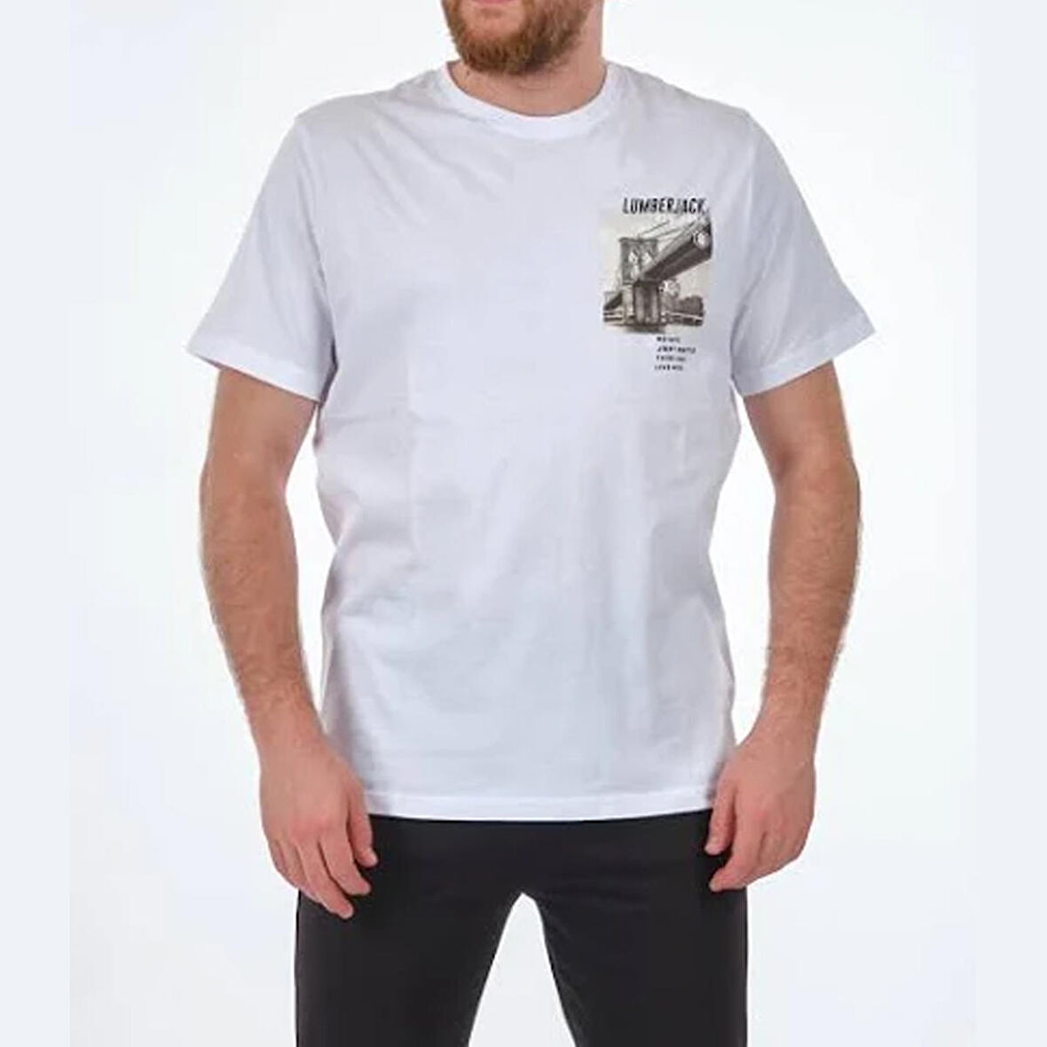 A10135899408010 101358994 Ml New York 11Otbl01 3Fx Lumberjack Erkek T-shirt BEYAZ