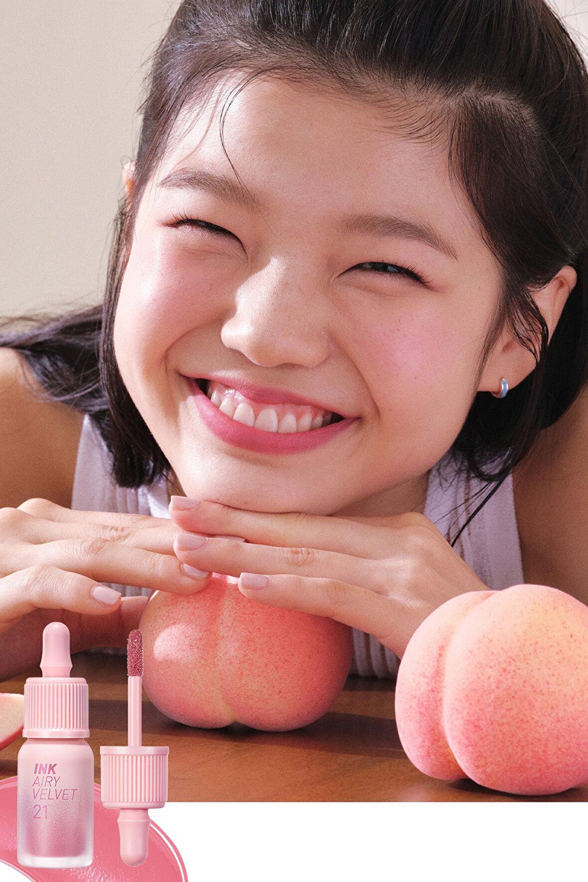 Uzun Süre Kalıcı ve Hafif Formüllü, Kadife Bitişli Tint Peripera Ink Airy Velvet (21 Fluffy Peach)