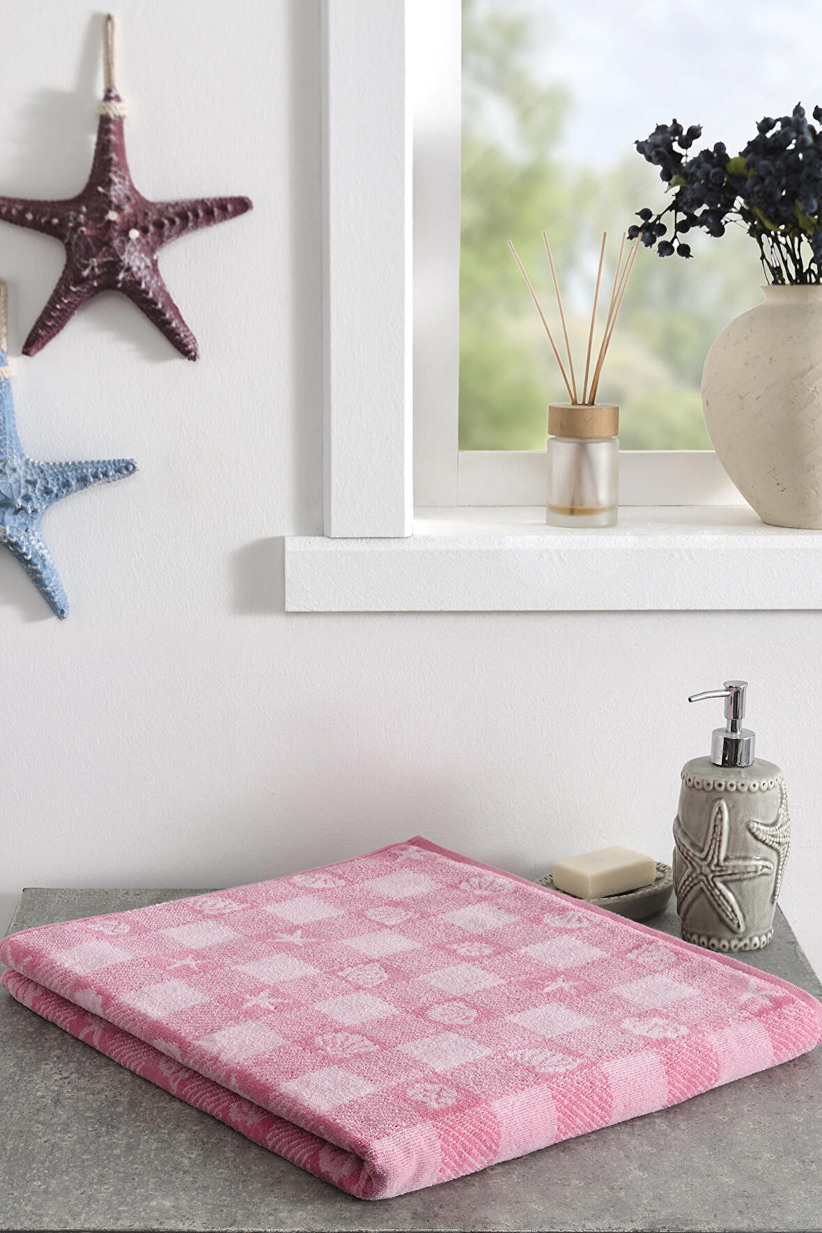 Özdilek Shell Plaid Kadife Banyo Havlusu 90x150 cm