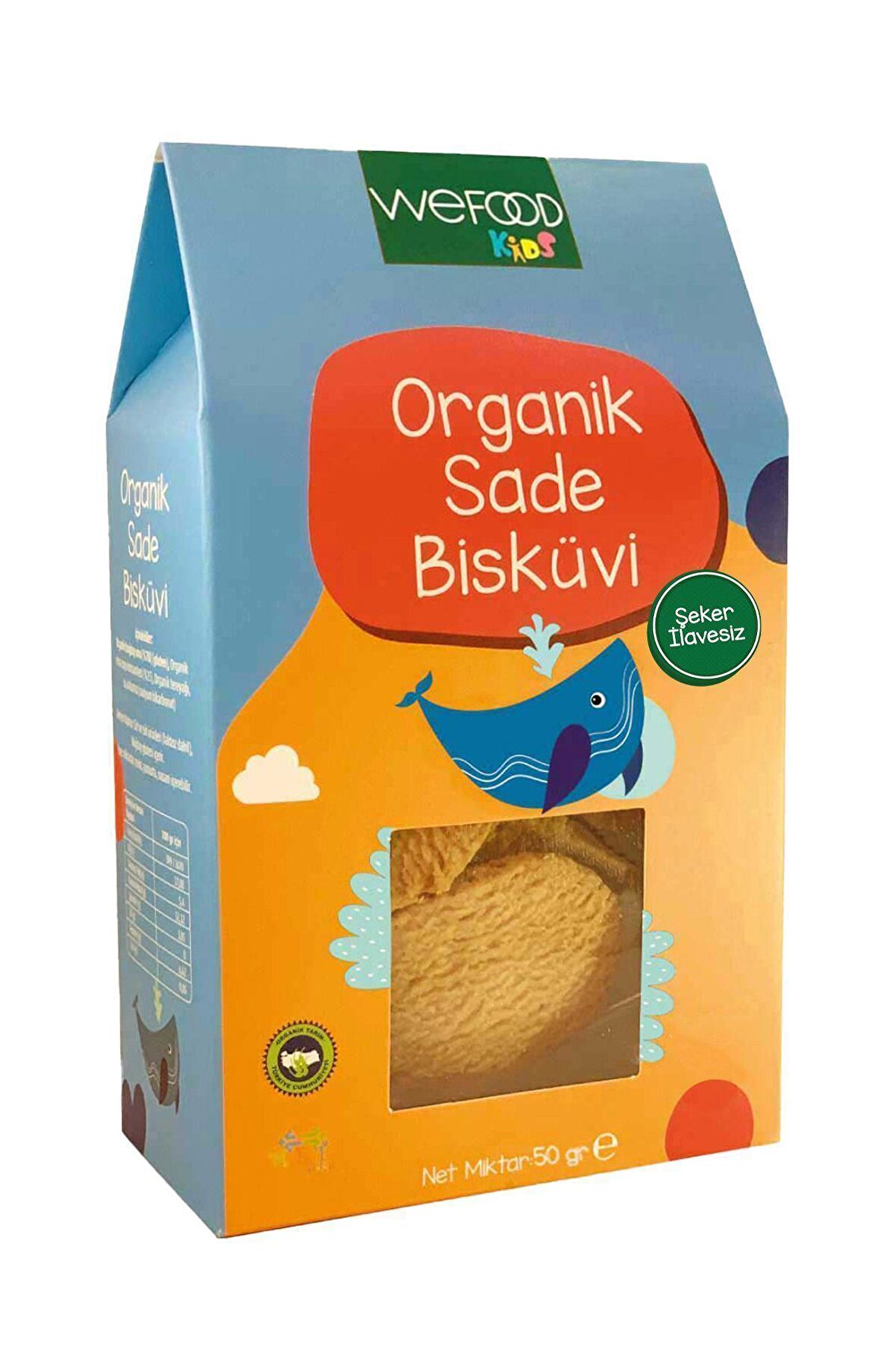 Wefood Kids Organik Sade Bisküvi 50 gr (Tereyağlı)