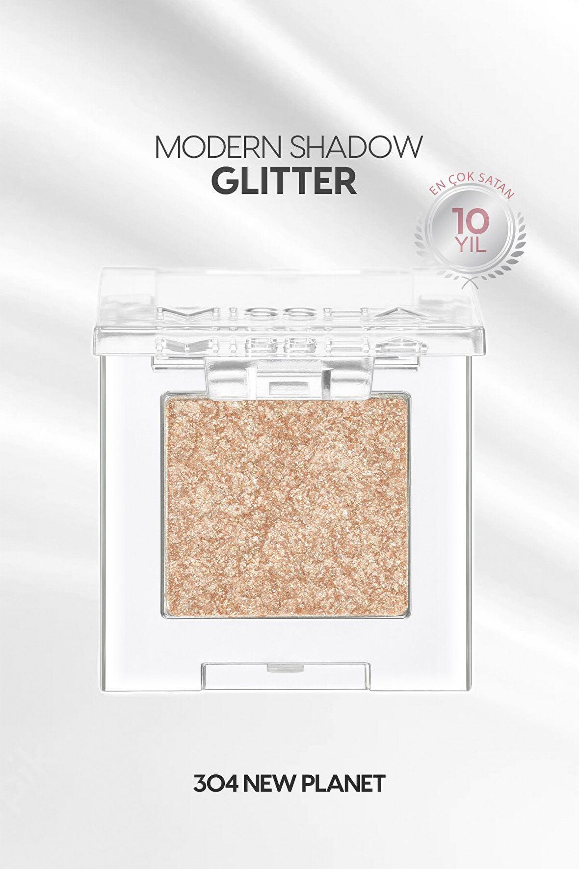 Kalıcı, Topaklanma Yapmayan, Simli Tekli Far Modern Shadow Glitter (304 New Planet)