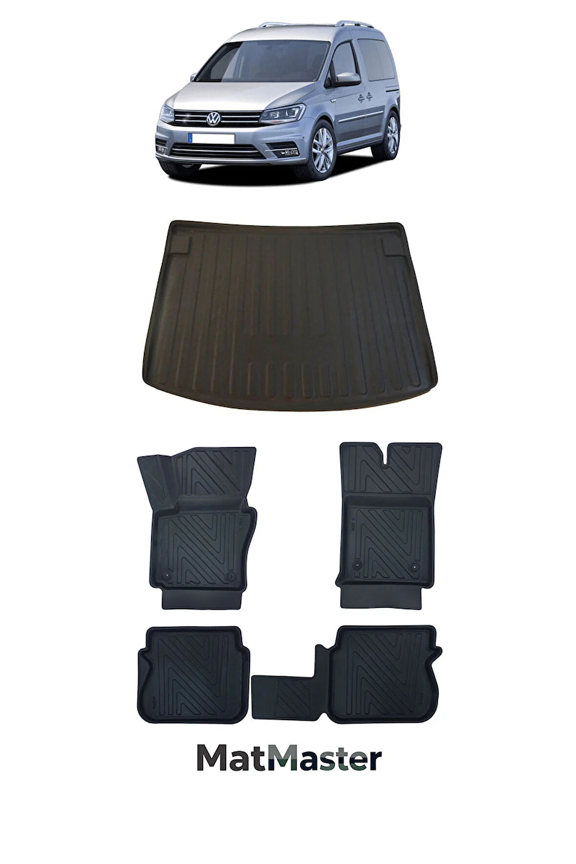 Volkswagen Caddy 2016 Model 5D Premium Ekstra Havuzlu Paspas Ve Bagaj Havuzu Set