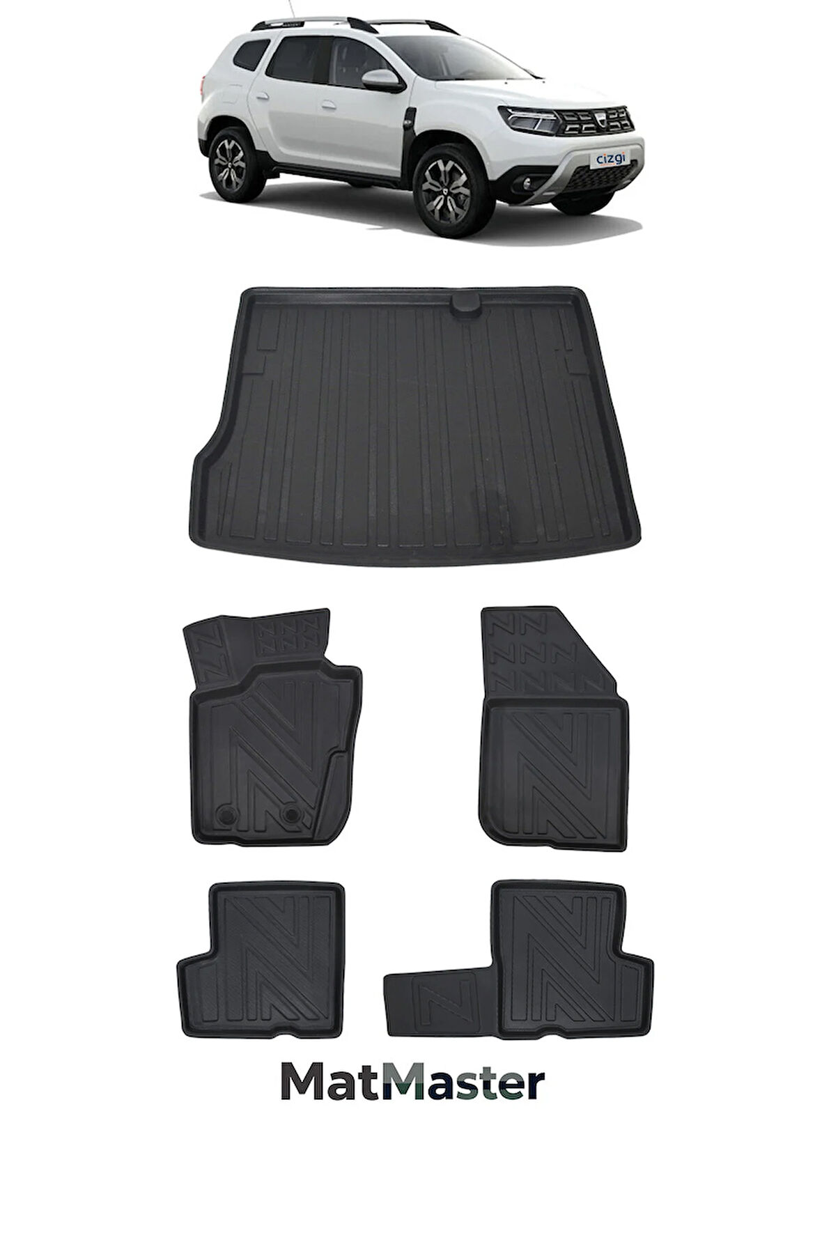 Dacia Duster 4x2 2017 Model 5D Premium Ekstra Havuzlu Paspas Ve Bagaj Havuzu Set