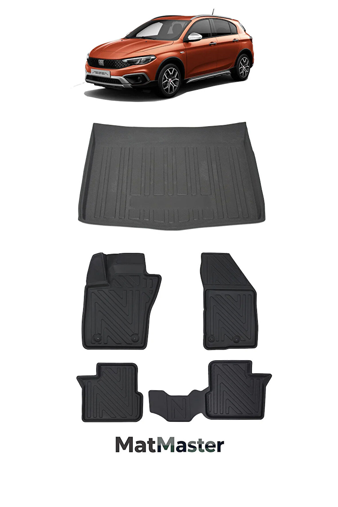 Fiat Egea Cross 2024 Model 5D Premium Ekstra Havuzlu Paspas Ve Bagaj Havuzu Set