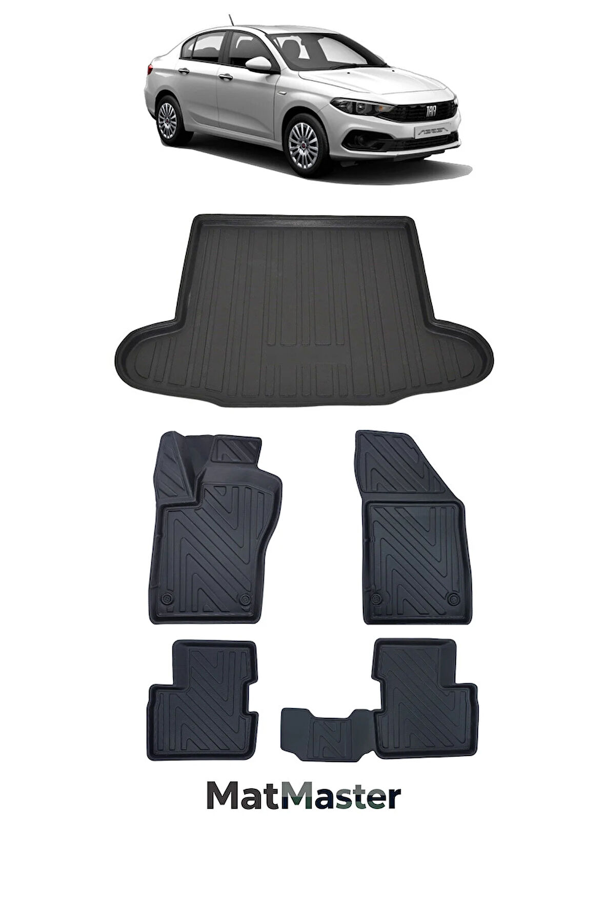 Fiat Egea Sedan 2023 Model 5D Premium Ekstra Havuzlu Paspas Ve Bagaj Havuzu Set