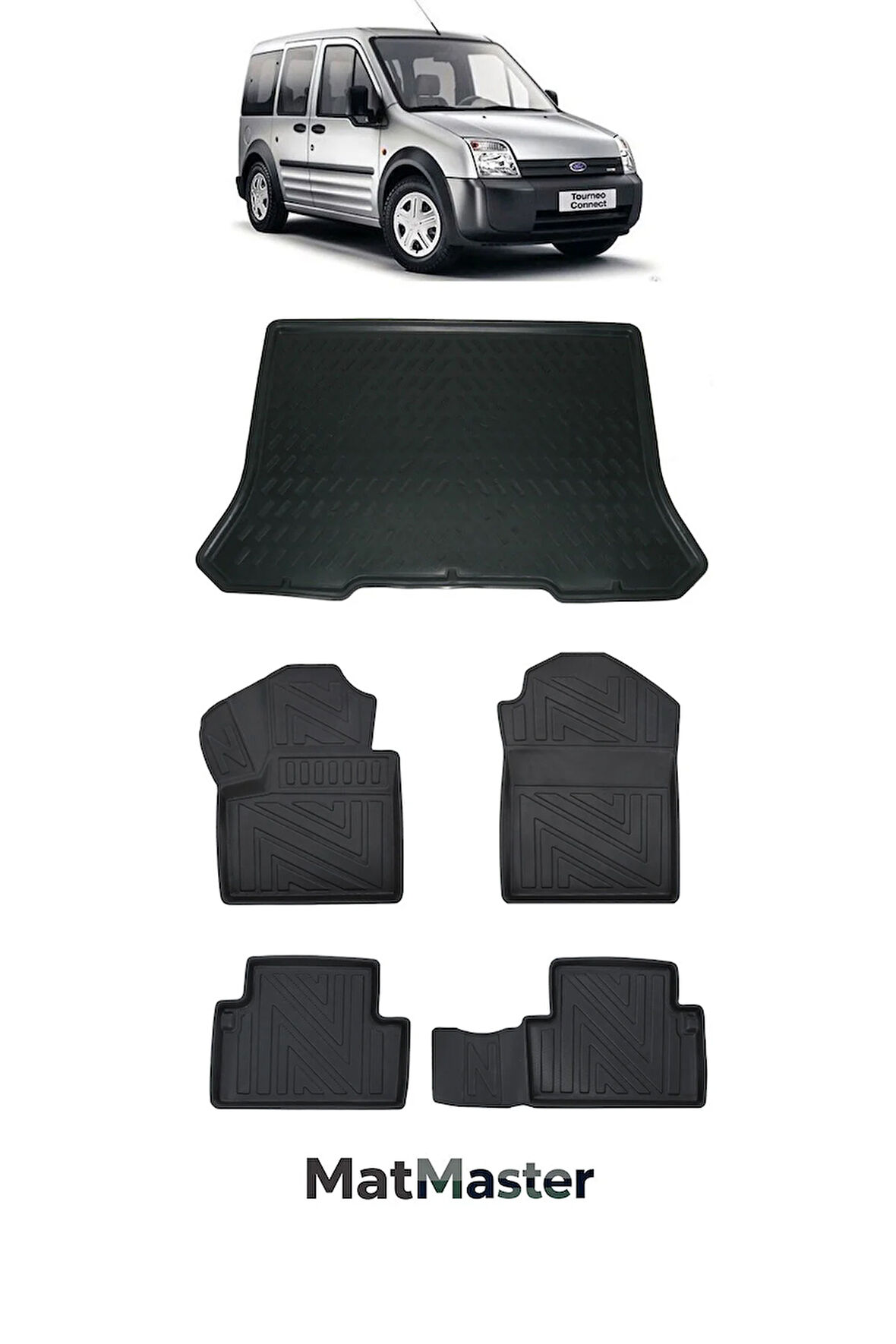 Ford Connect 2007 Model 5D Premium Ekstra Havuzlu Paspas Ve Bagaj Havuzu Set