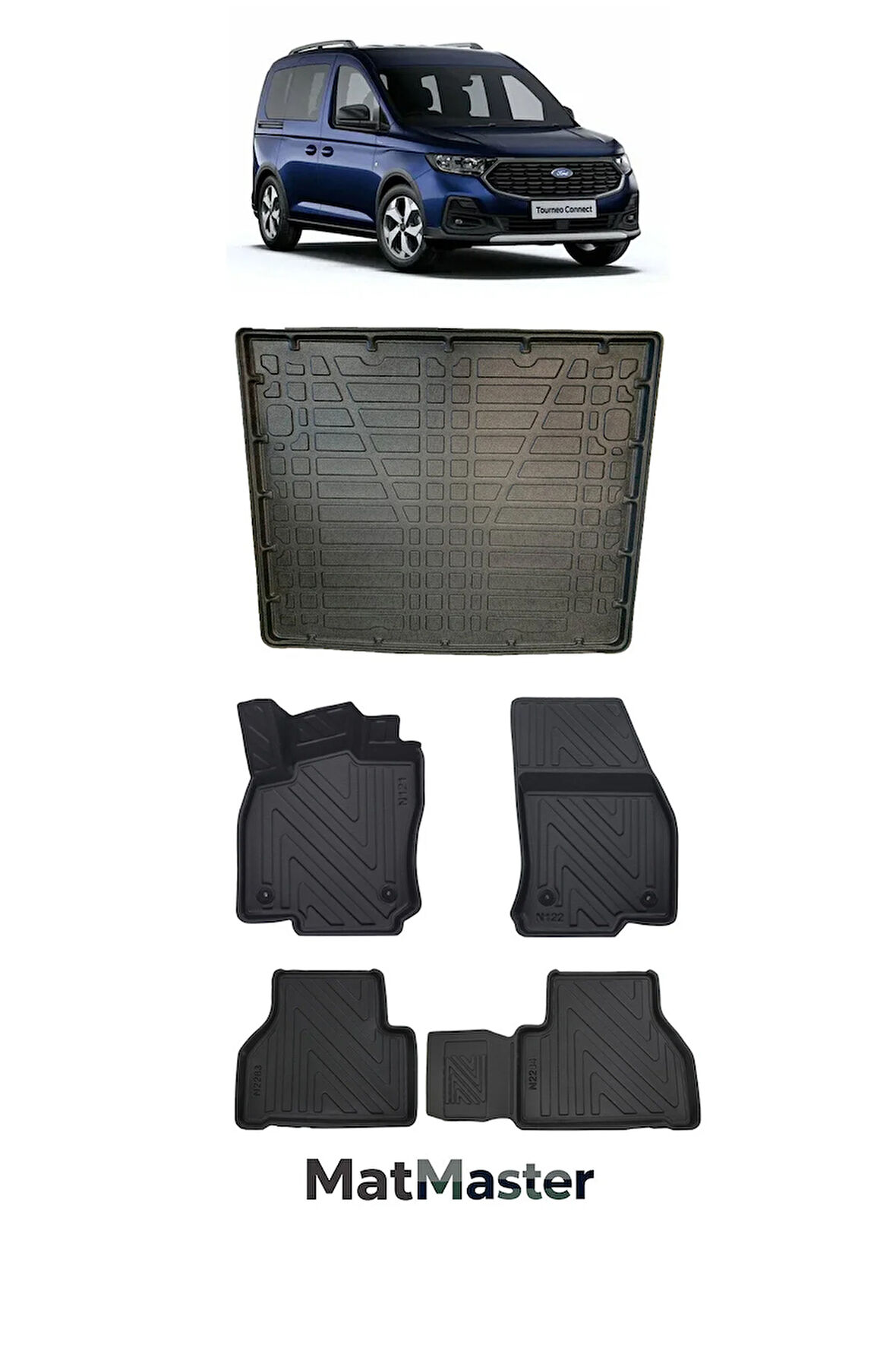 Ford Connect 2026 Model 5D Premium Ekstra Havuzlu Paspas Ve Bagaj Havuzu Set