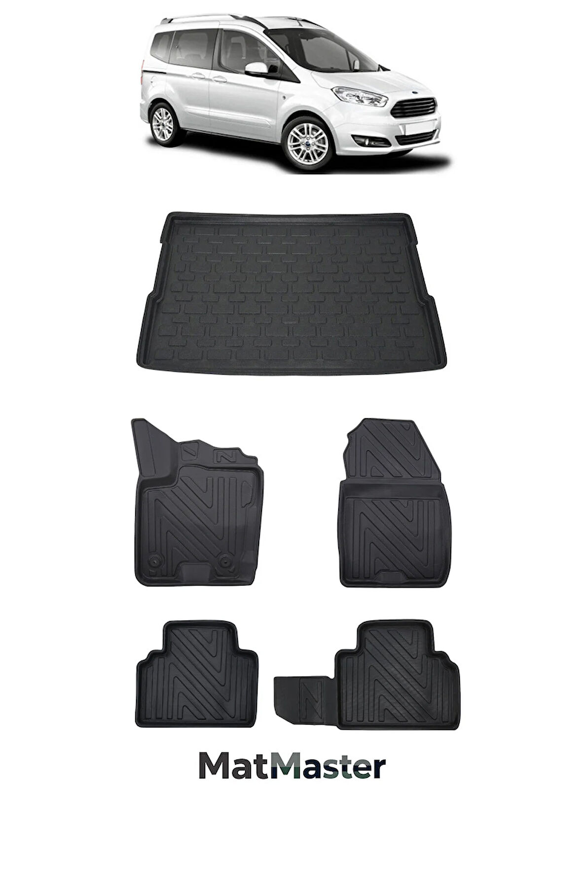 Ford Courier 2019 Model 5D Premium Ekstra Havuzlu Paspas Ve Bagaj Havuzu Set