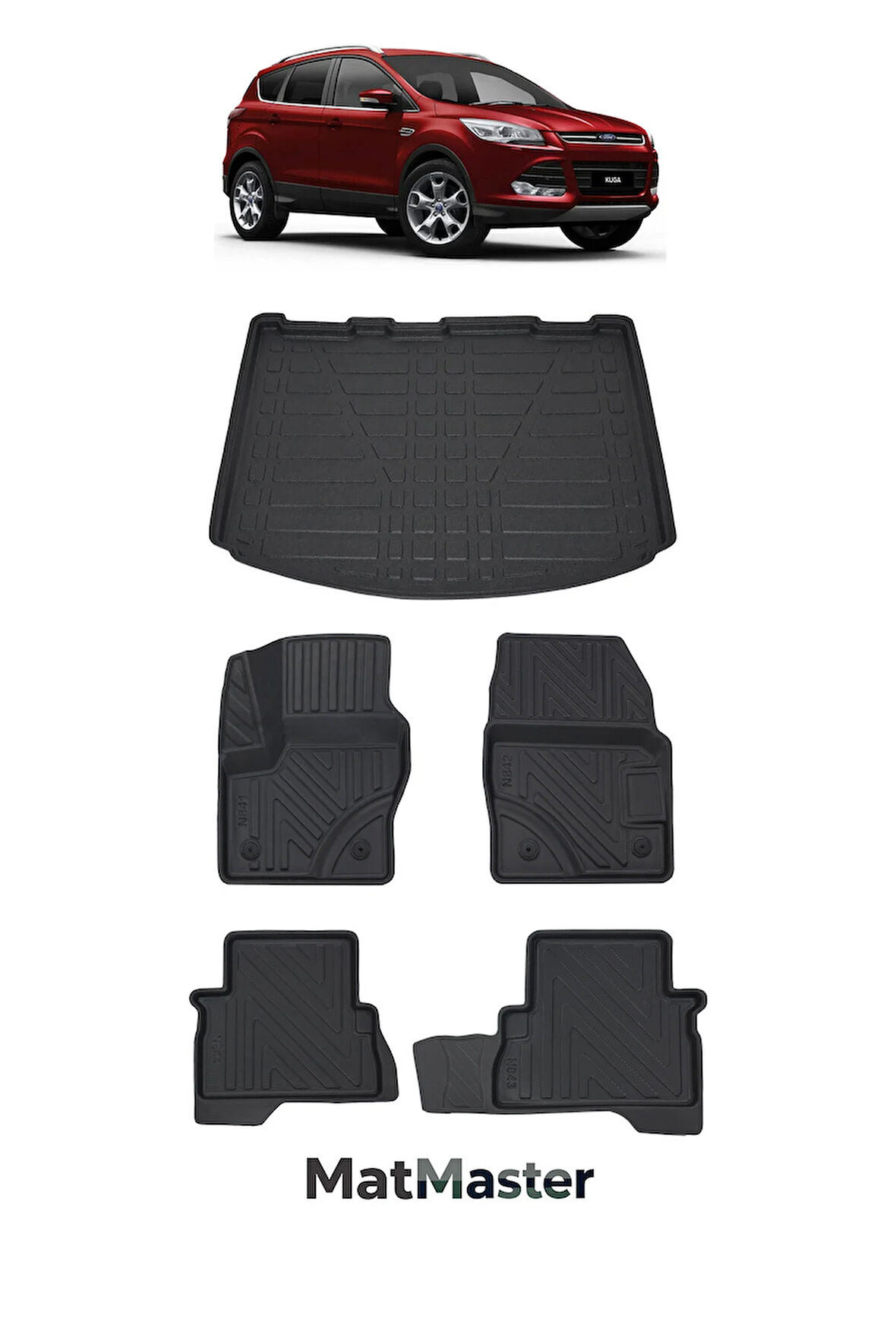 Ford Kuga 2016 Model 5D Premium Ekstra Havuzlu Paspas Ve Bagaj Havuzu Set