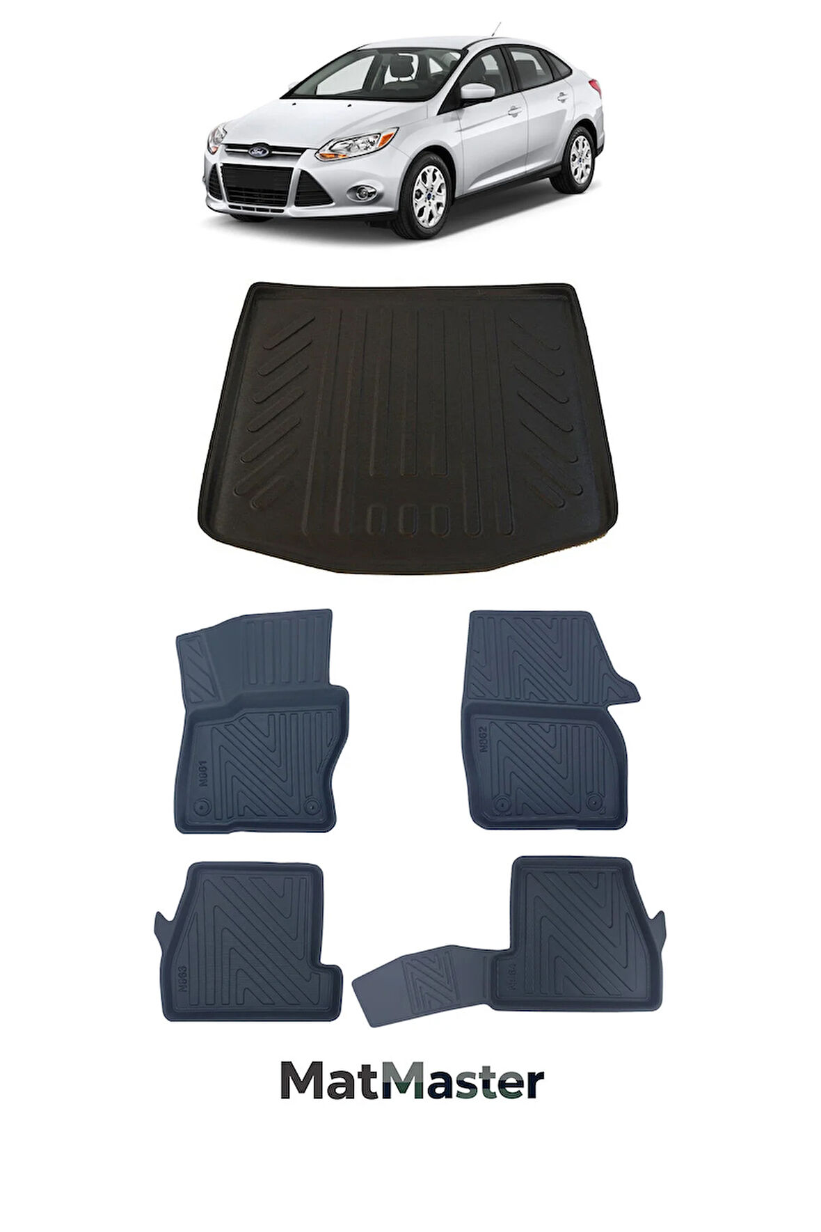 Ford Focus 2011 Model 5D Premium Ekstra Havuzlu Paspas Ve Bagaj Havuzu Set