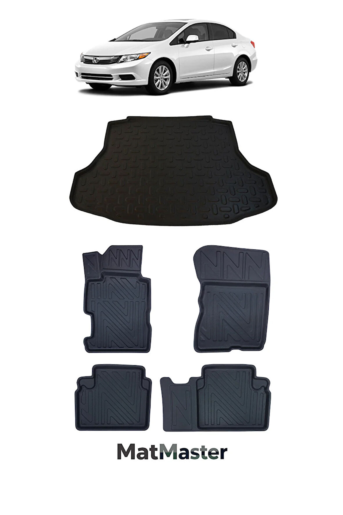 Honda Civic FD6 2012 Model 5D Premium Ekstra Havuzlu Paspas Ve Bagaj Havuzu Set