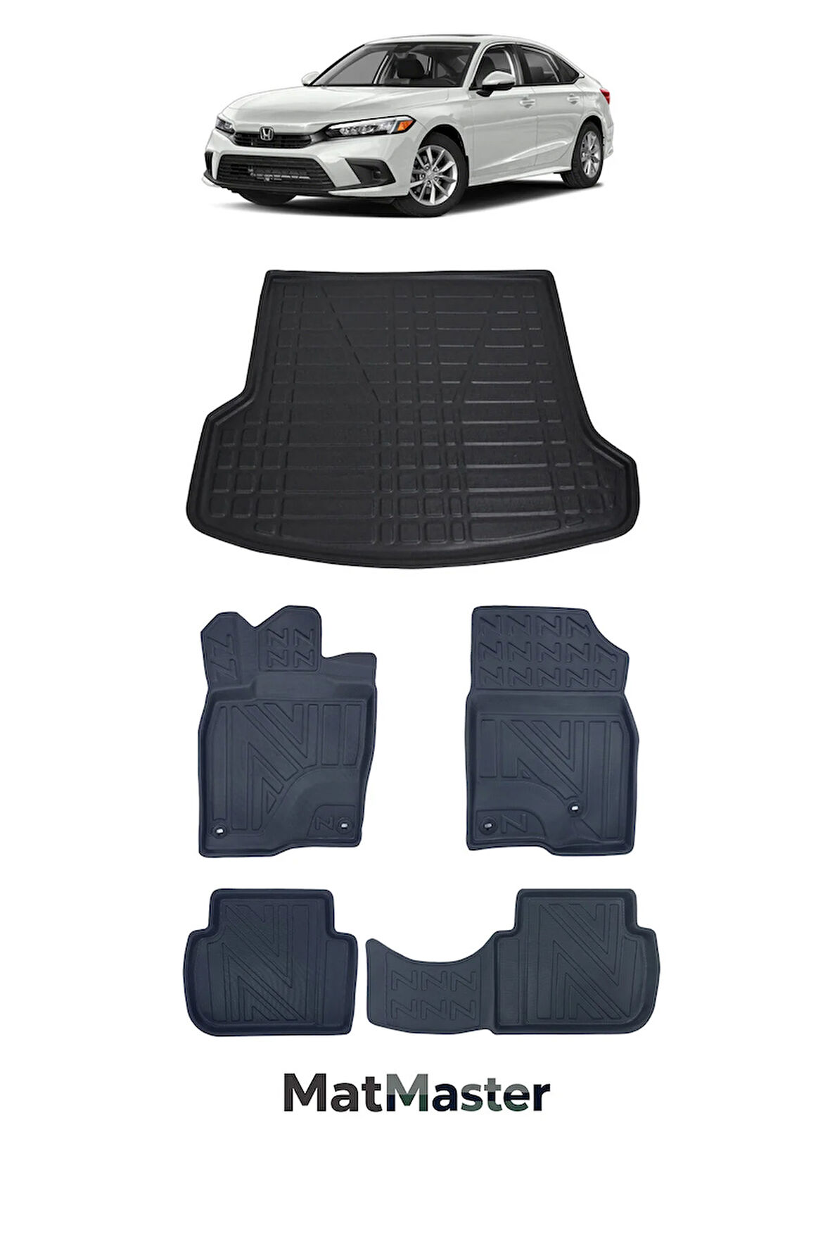 Honda Civic FE1 2026 Model 5D Premium Ekstra Havuzlu Paspas Ve Bagaj Havuzu Set