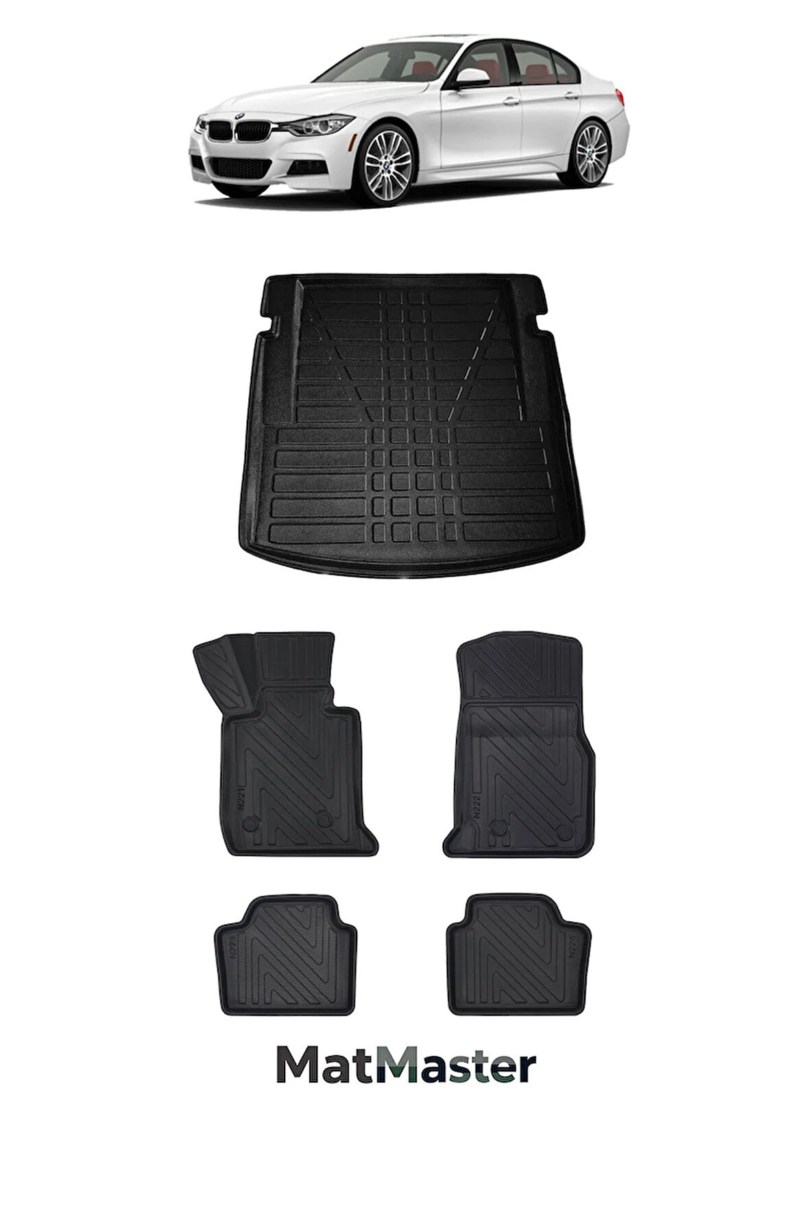 Bmw 3 Serisi F30 2014 Model 5D Premium Ekstra Havuzlu Paspas Ve Bagaj Havuzu Set