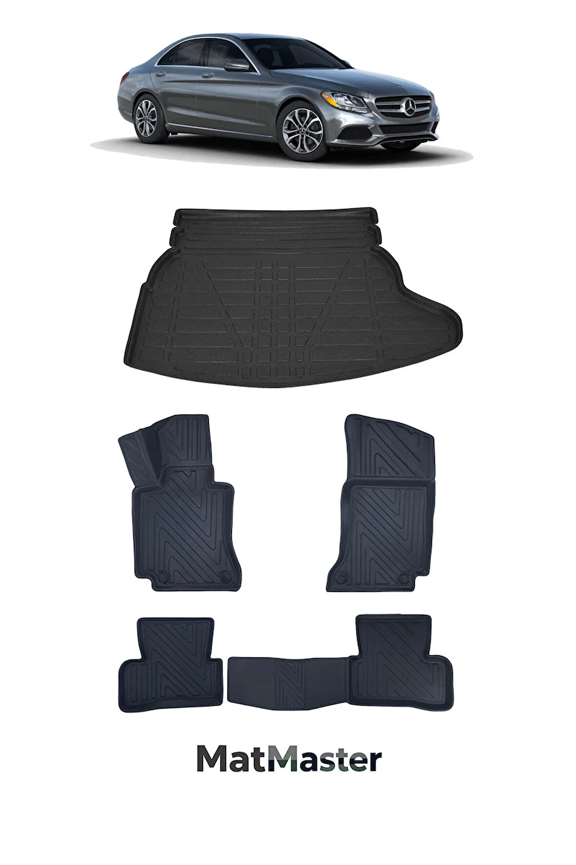 Mercedes C Serisi W205 2020 Model 5D Premium Ekstra Havuzlu Paspas Ve Bagaj Havuzu Set