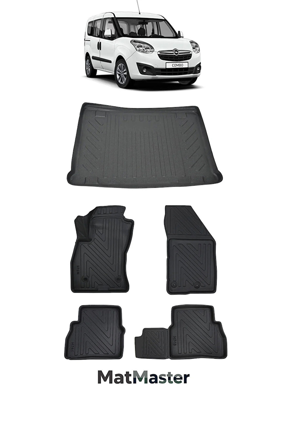 Opel Combo 2016 Model 5D Premium Ekstra Havuzlu Paspas Ve Bagaj Havuzu Set