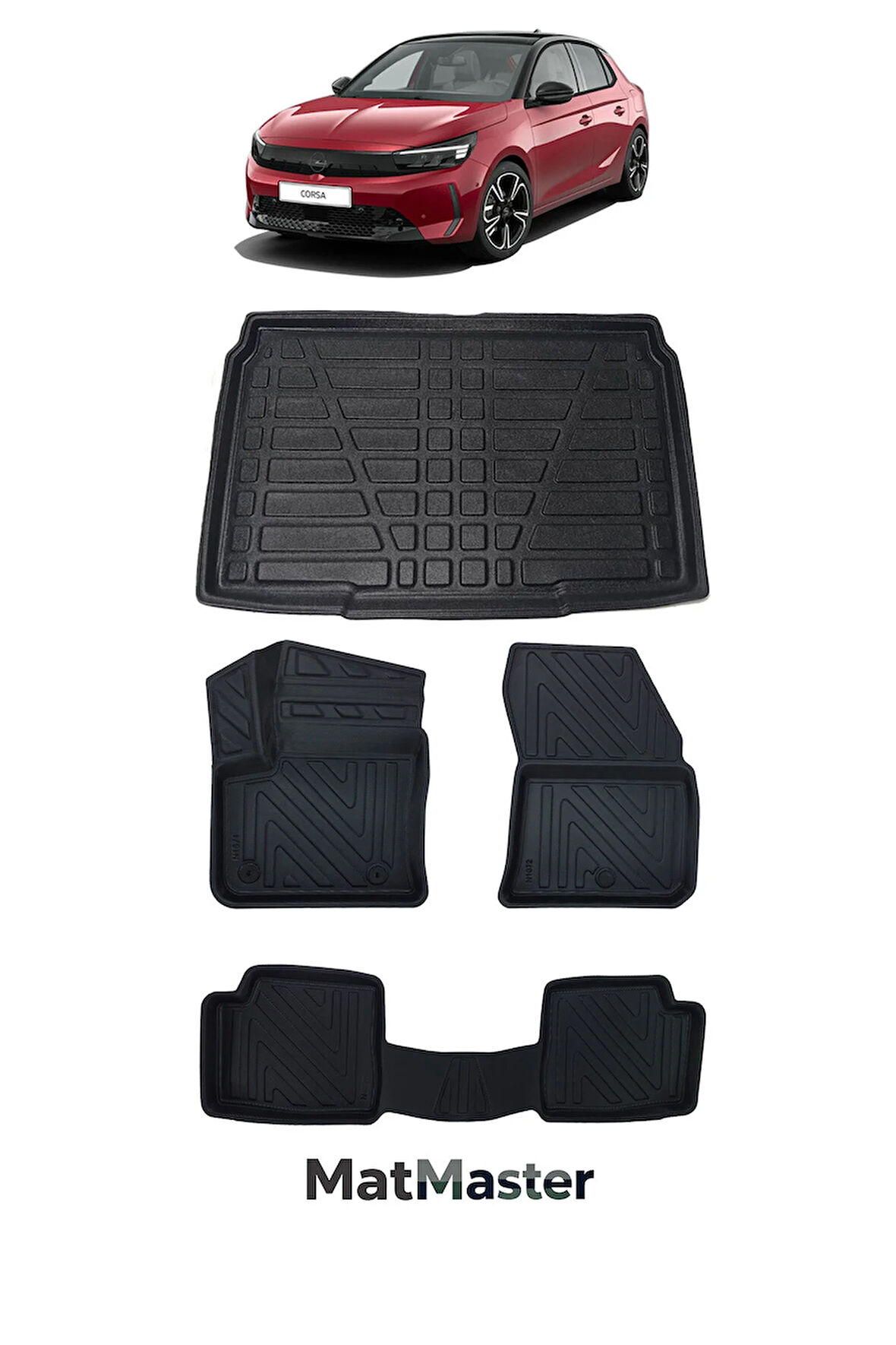 Opel Corsa Elektrikli 2023 Model 5D Premium Ekstra Havuzlu Paspas Ve Bagaj Havuzu Set