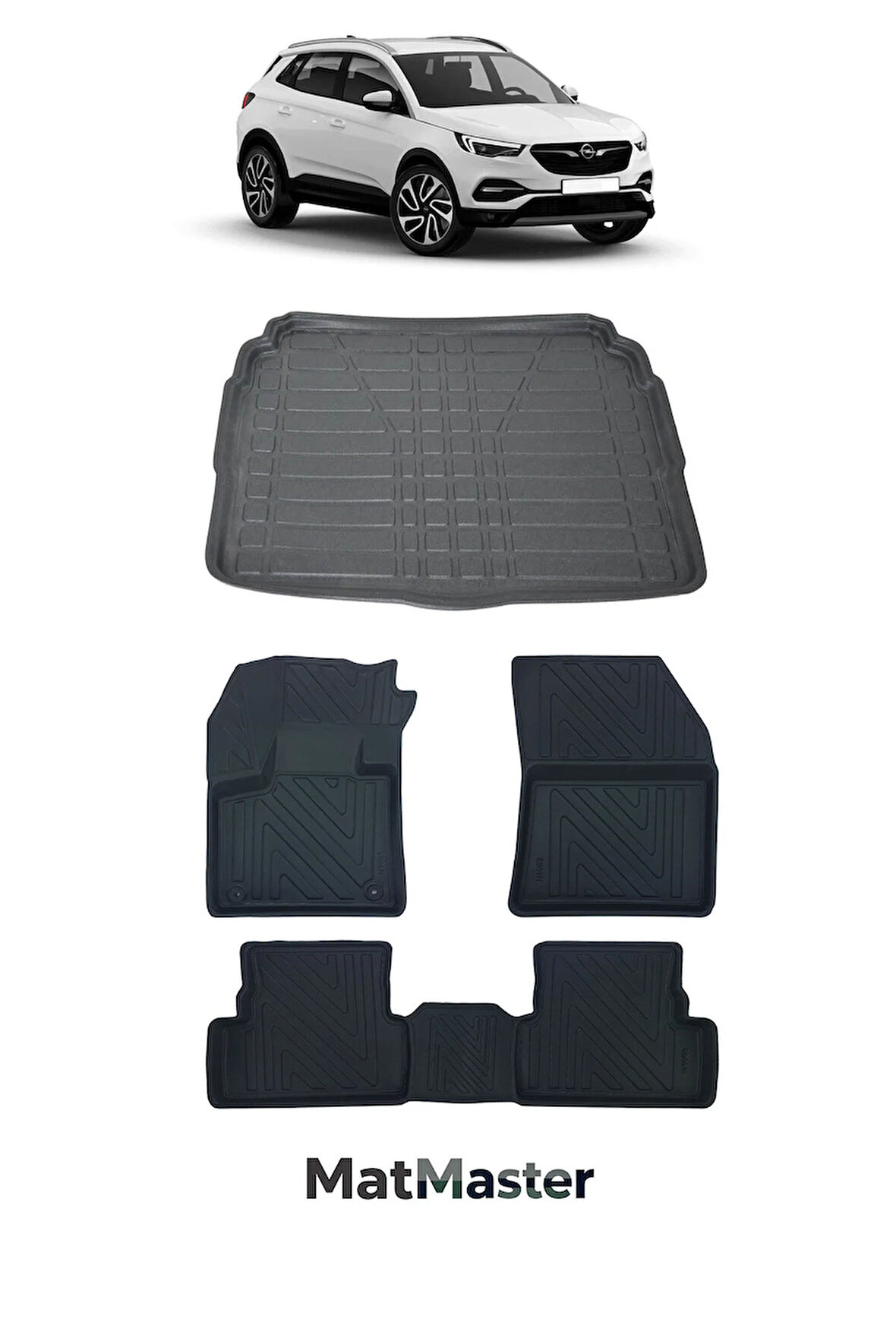Opel Grandland 2019 Model 5D Premium Ekstra Havuzlu Paspas Ve Bagaj Havuzu Set