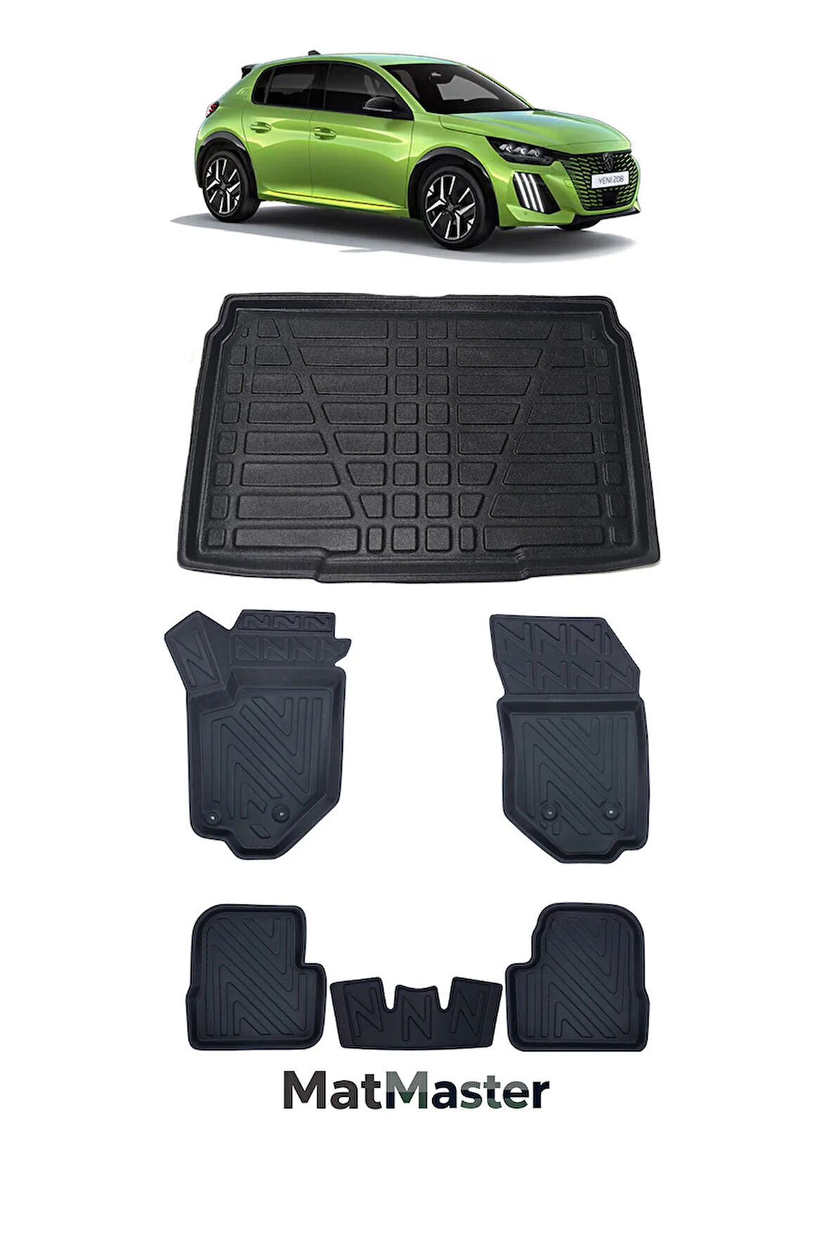 Peugeot 208 2024 Model 5D Premium Ekstra Havuzlu Paspas Ve Bagaj Havuzu Set