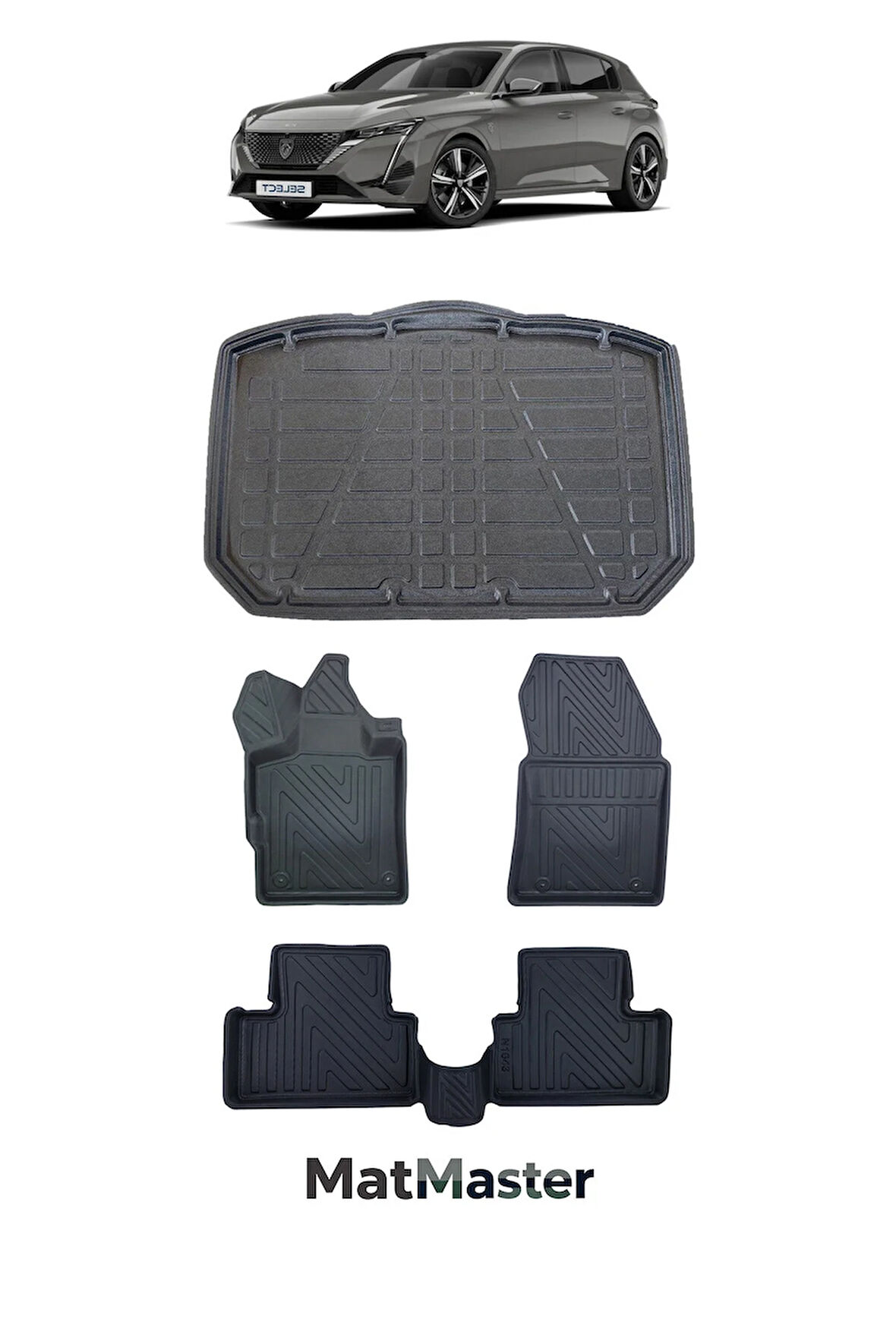 Peugeot 308 2023 Model 5D Premium Ekstra Havuzlu Paspas Ve Bagaj Havuzu Set