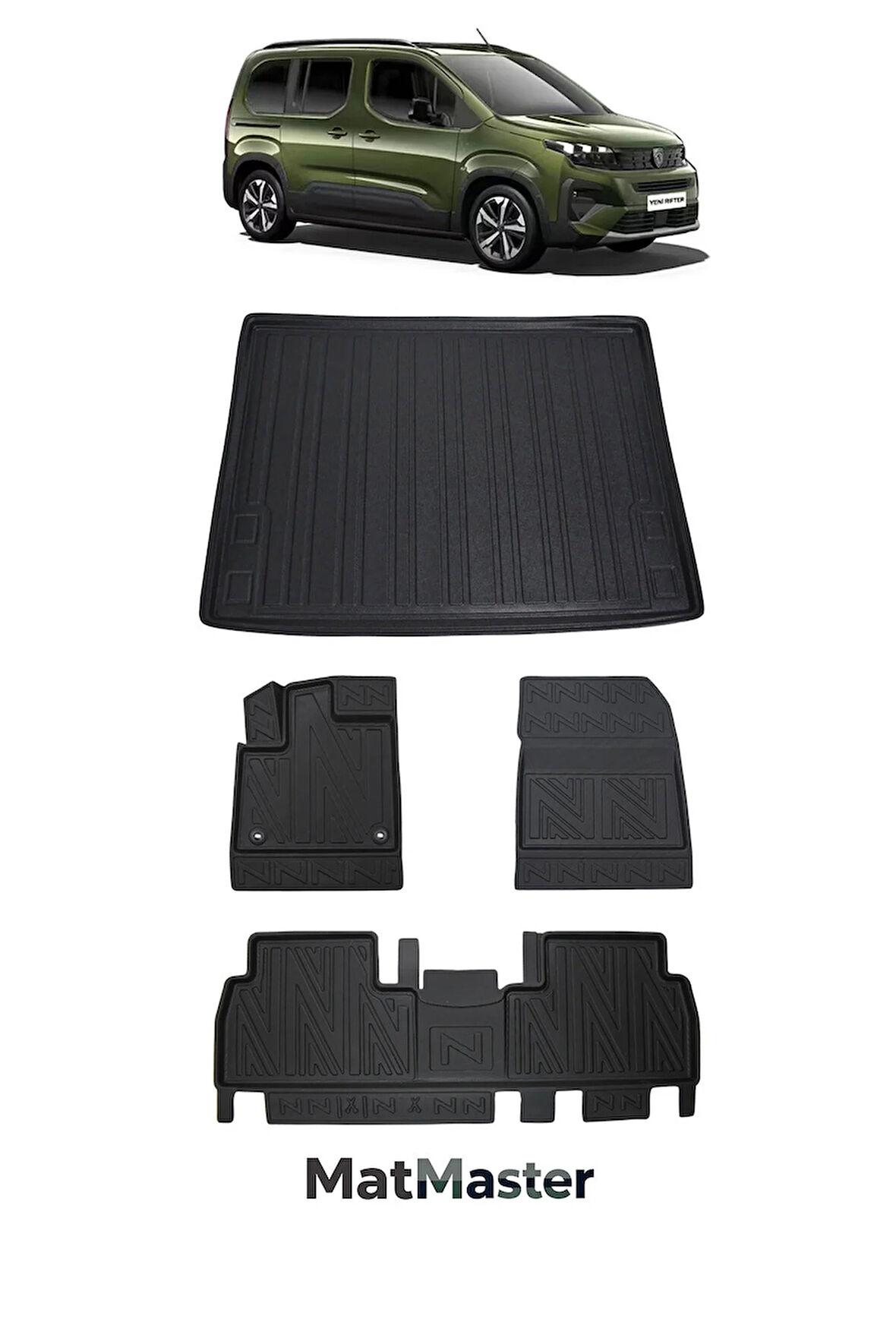 Peugeot Rifter 2023 Model 5D Premium ELstra Havuzlu Paspas Ve Bagaj Havuzu Set