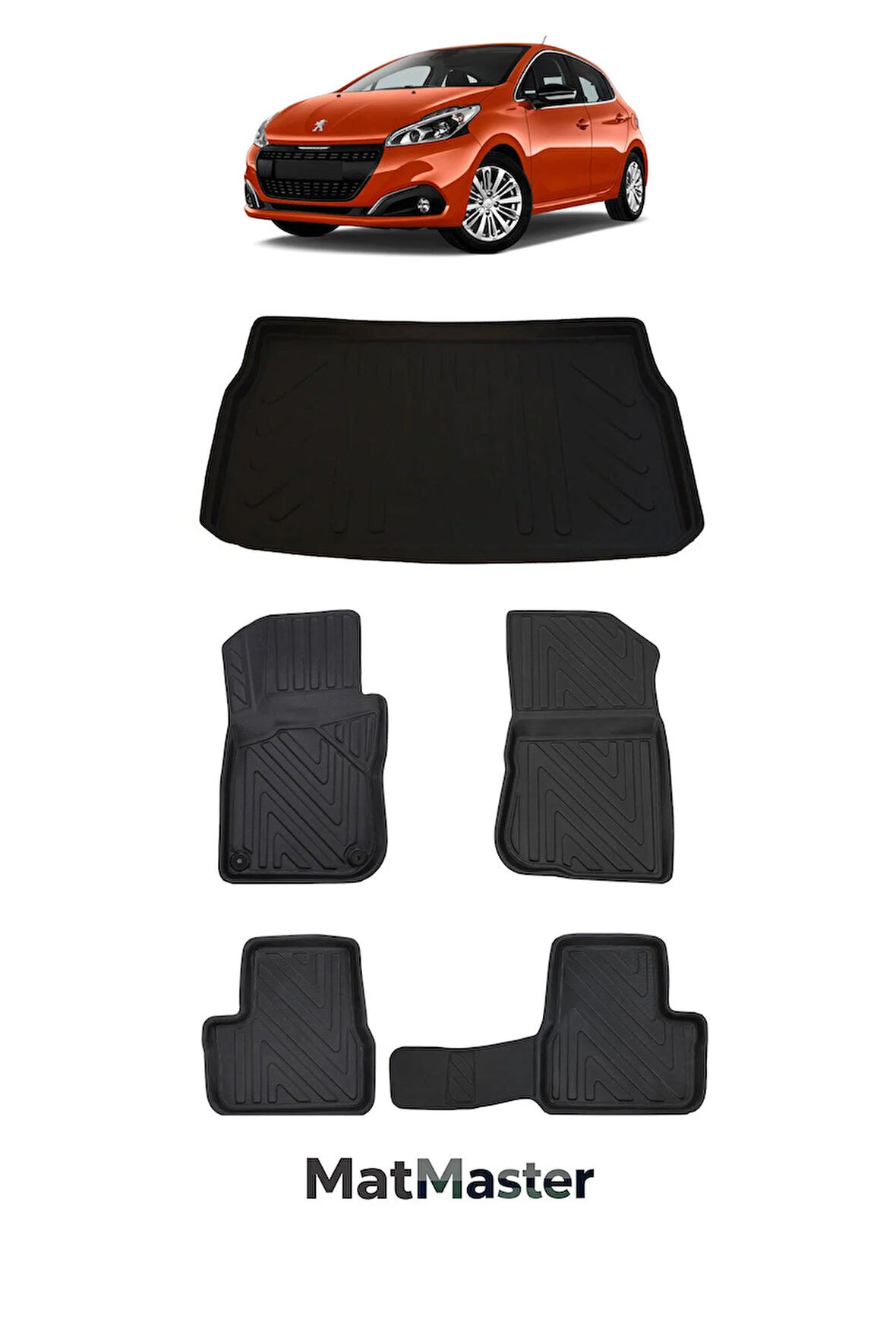 Peugeot 208 2016 Model 5D Premium Ekstra Havuzlu Paspas Ve Bagaj Havuzu Set