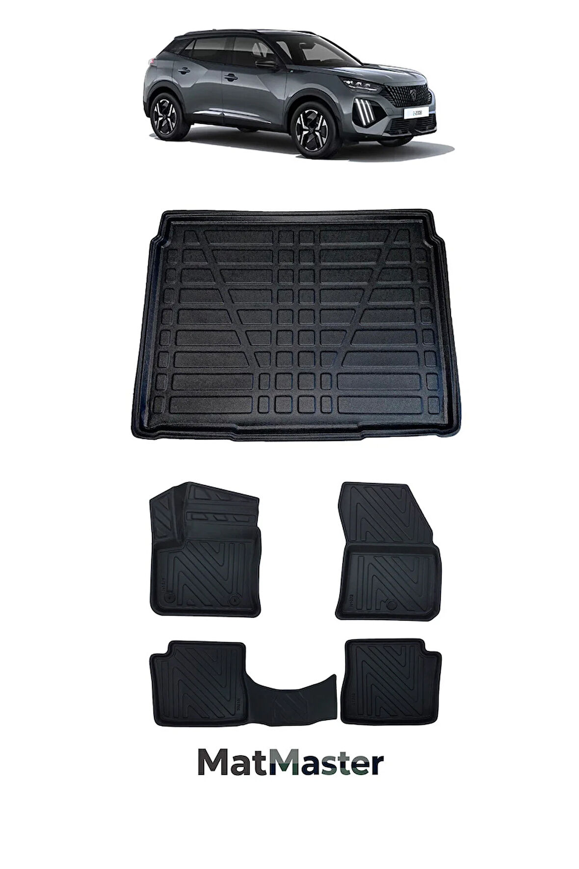 Peugeot 2008 Elektrikli 2024 Model 5D Premium Ekstra Havuzlu Paspas Ve Bagaj Havuzu Set