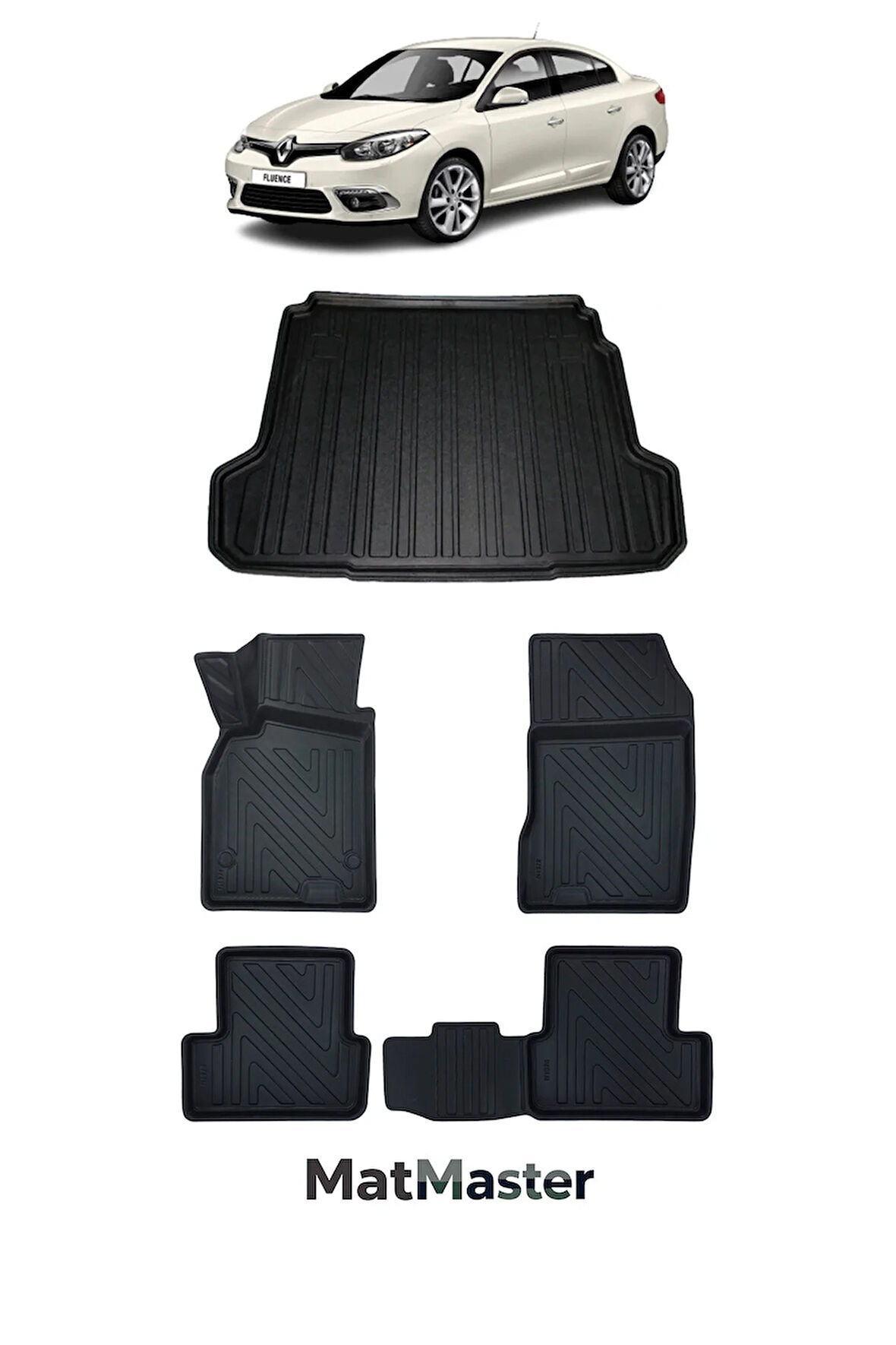 Renault Fluence 2014 Model 5D Premium Ekstra Havuzlu Paspas Ve Bagaj Havuzu Set