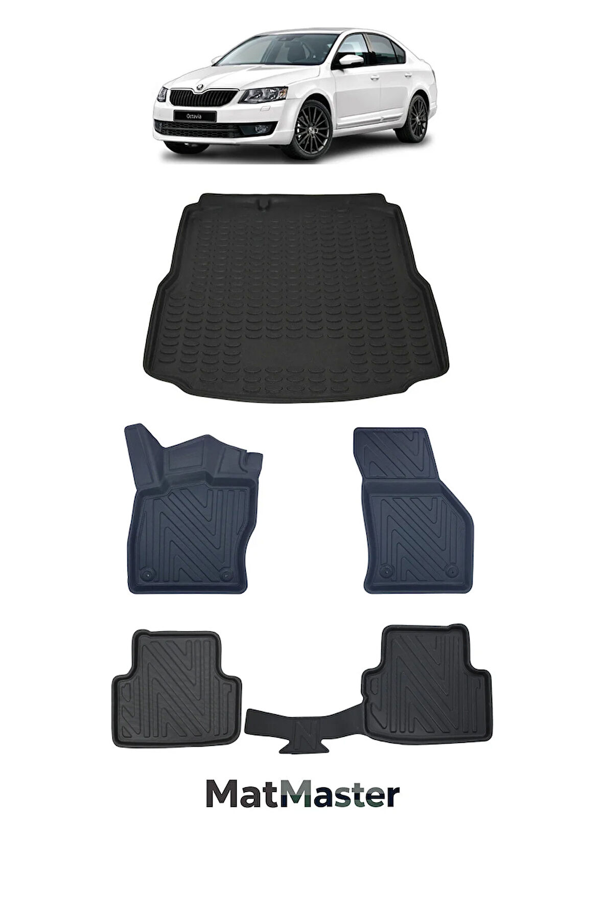 Skoda Octavia 2017 Model 5D Premium Ekstra Havuzlu Paspas Ve Bagaj Havuzu Set